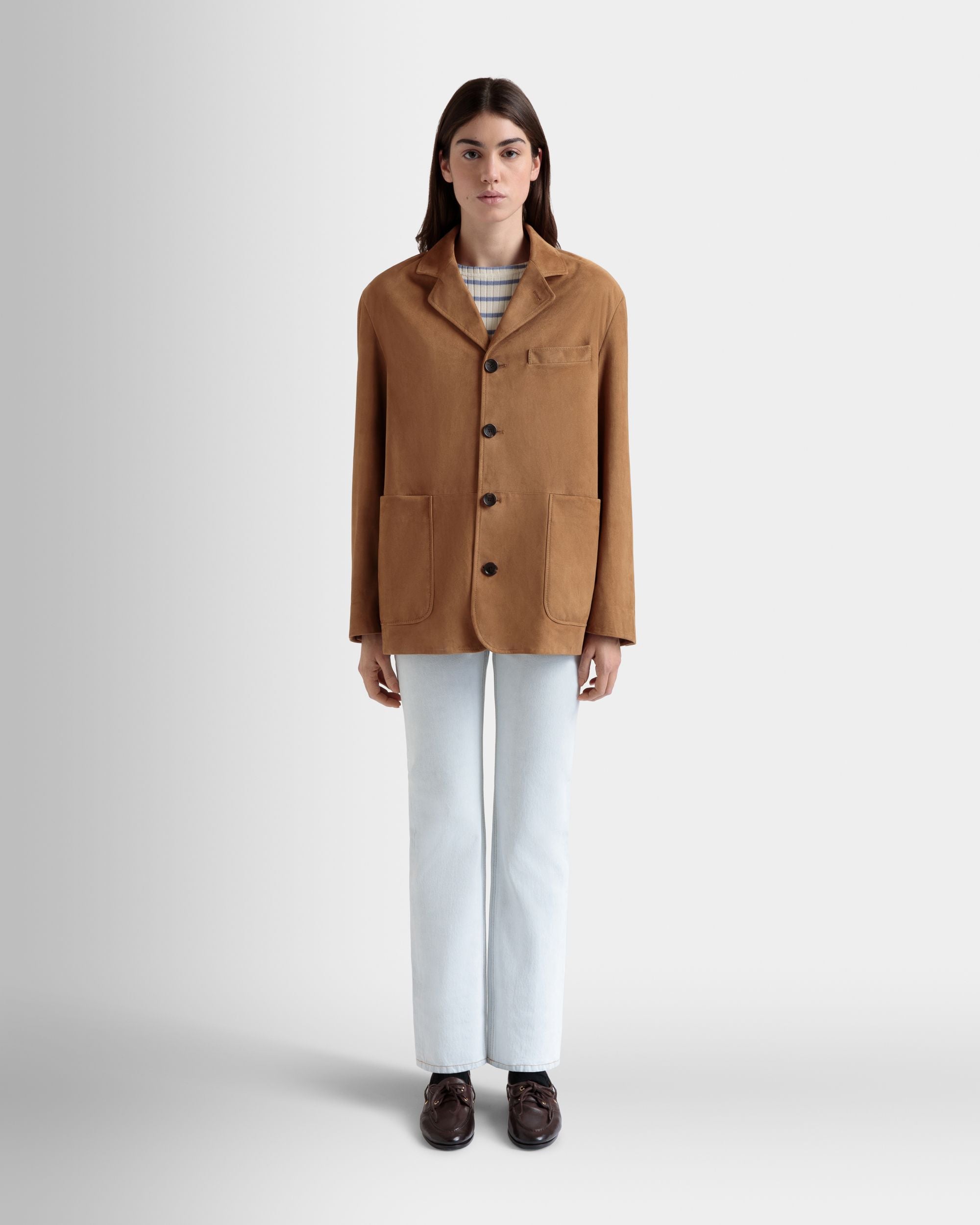 Blazer En Daim Marron - Femme - Bally - 02