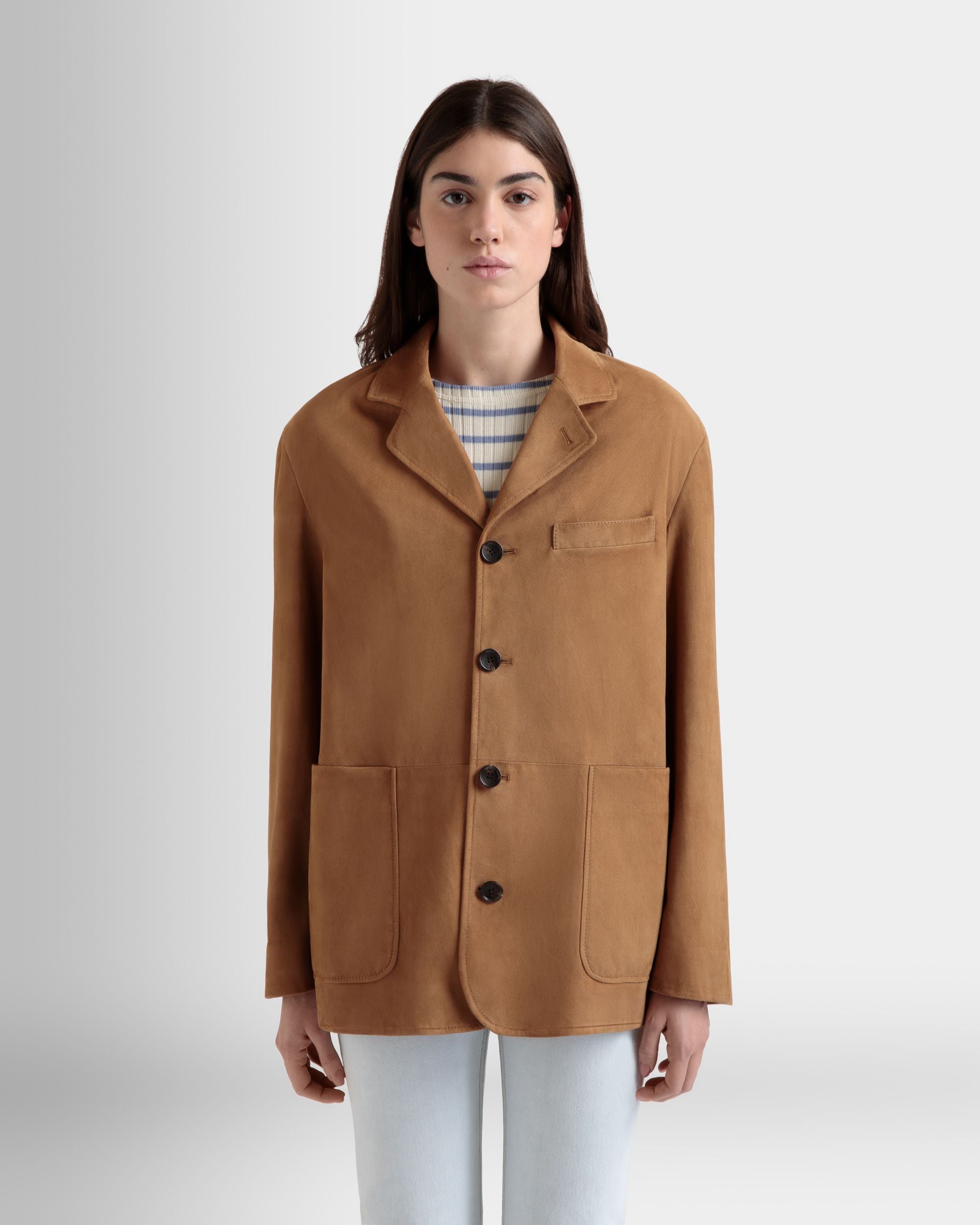 Blazer En Daim Marron - Femme - Bally - 08