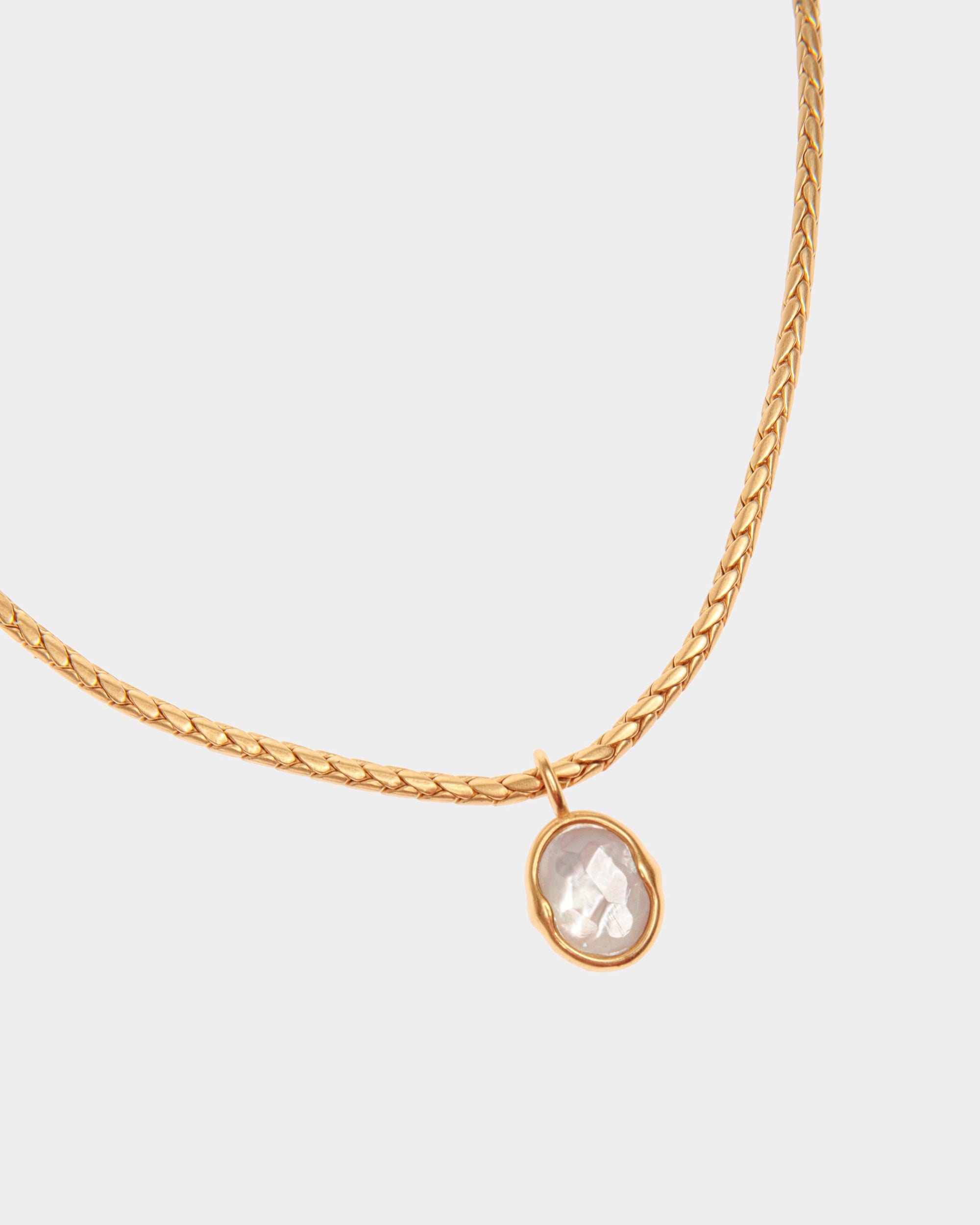 Frame Outline Necklace With A Snake Chain - Women's - Bally - 03