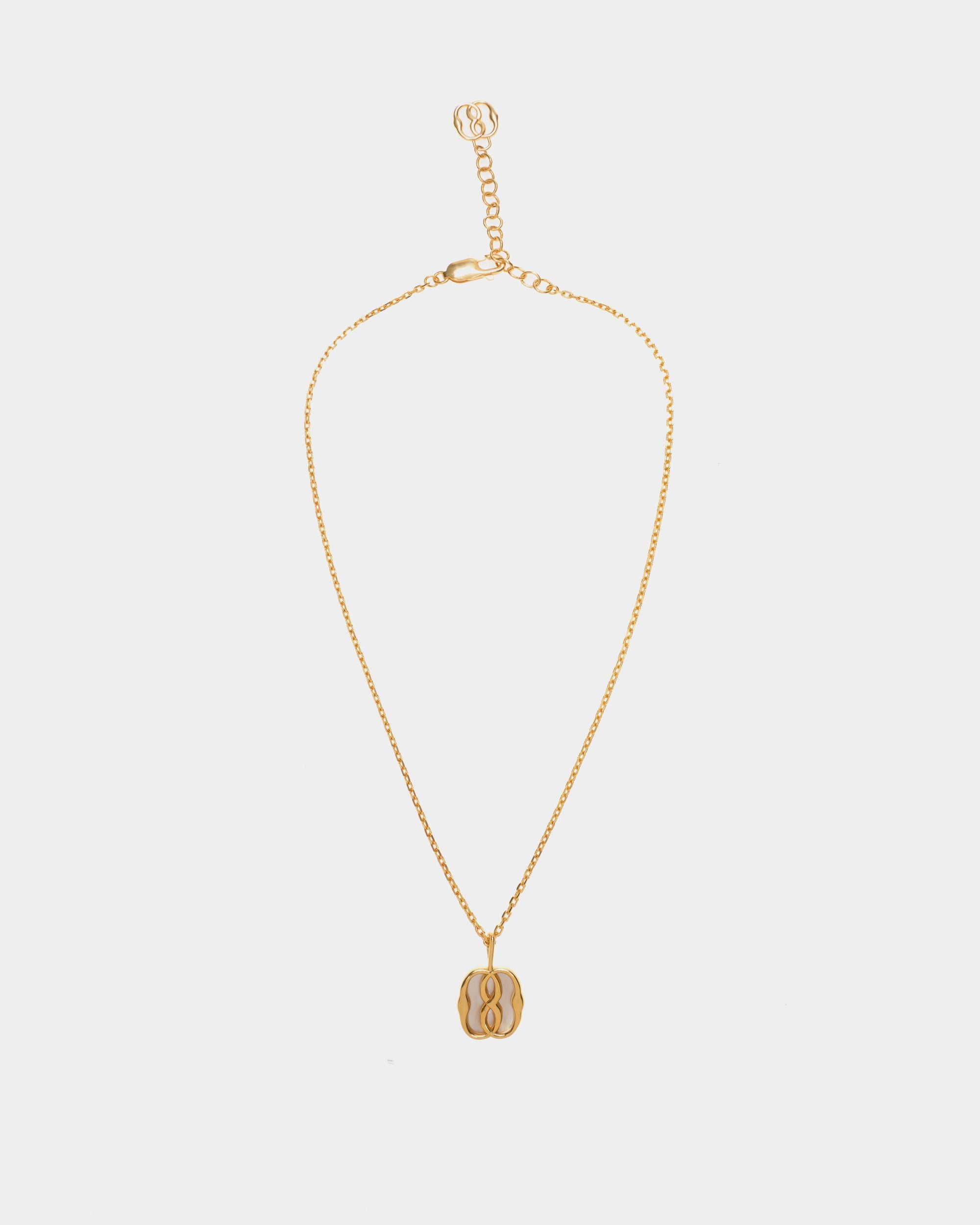 Collier Emblem En Éco-Laiton Doré Et Nacre - Femme - Bally - 01