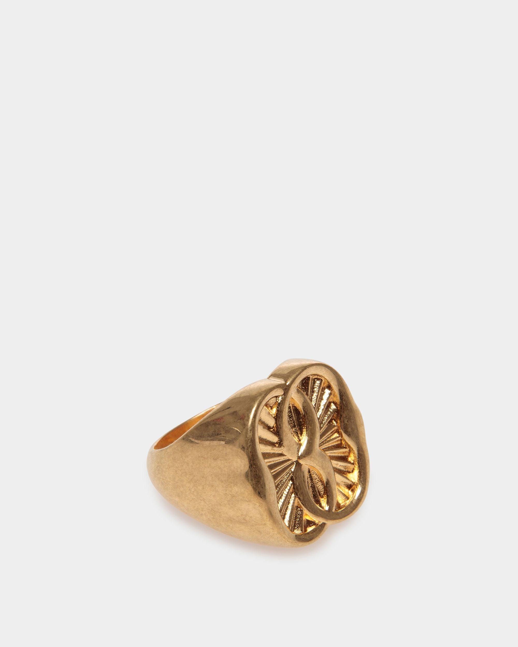 Emblem Ring in Gold Eco Brass - Women's - Bally - 01