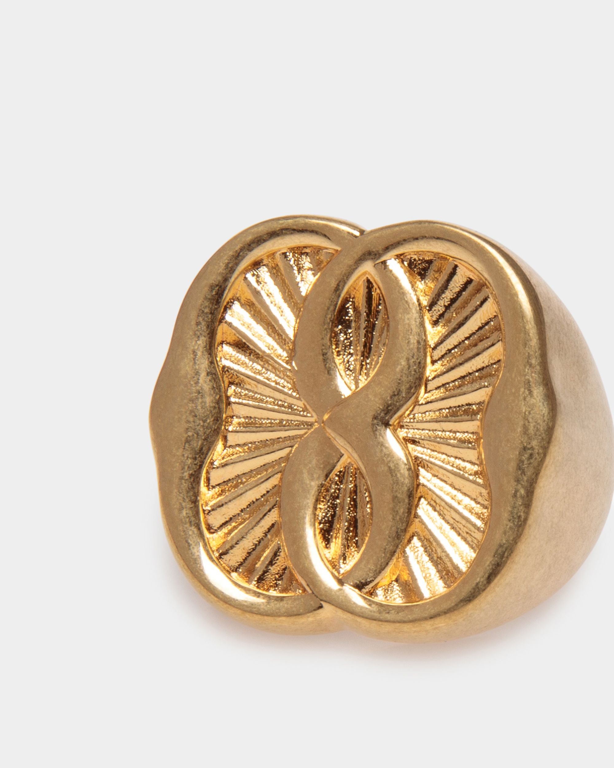 Emblem Ring in Gold Eco Brass - Women's - Bally - 04