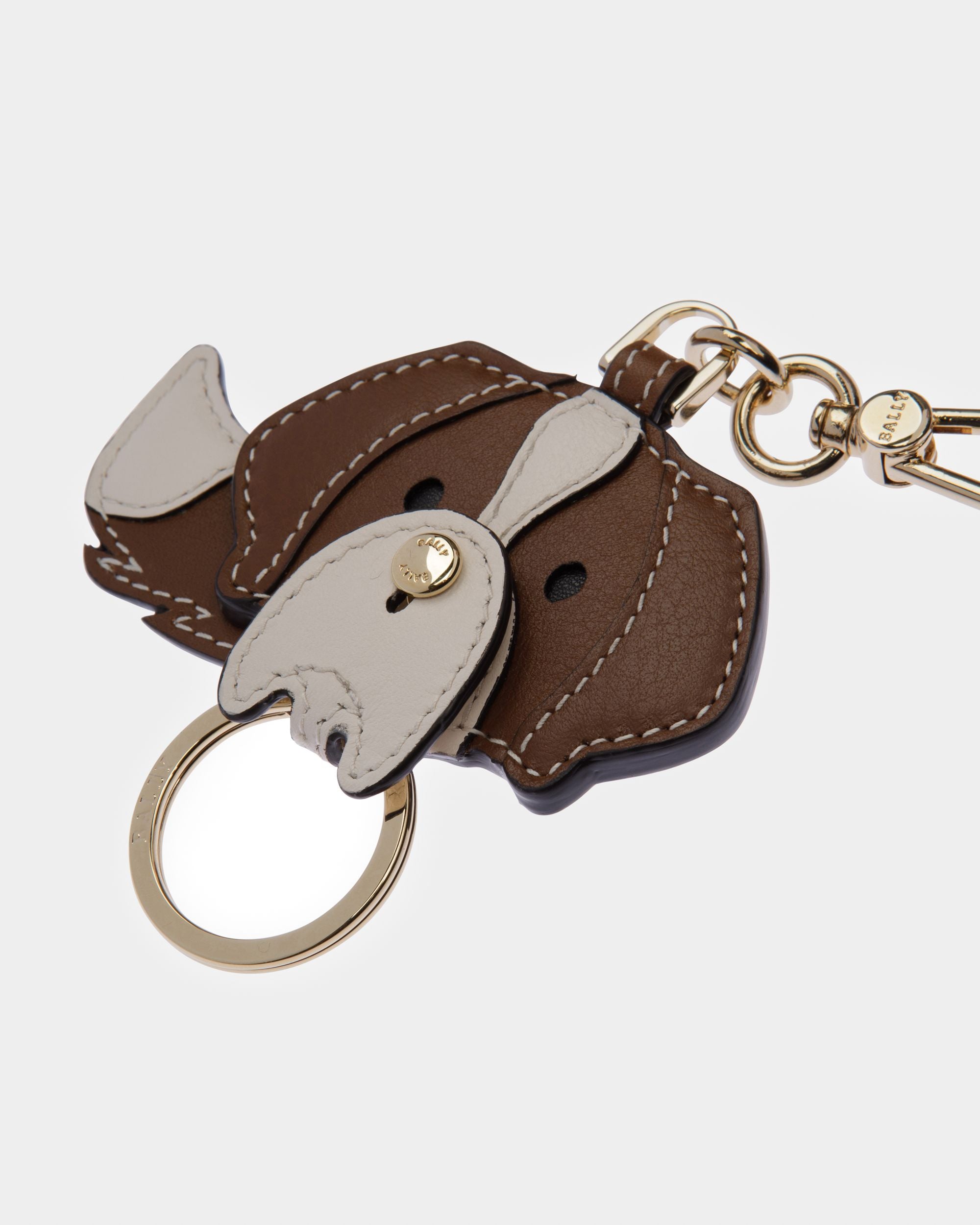 Bernye Porte-Clés En Cuir Ivoire Et Marron - Femme - Bally - 03