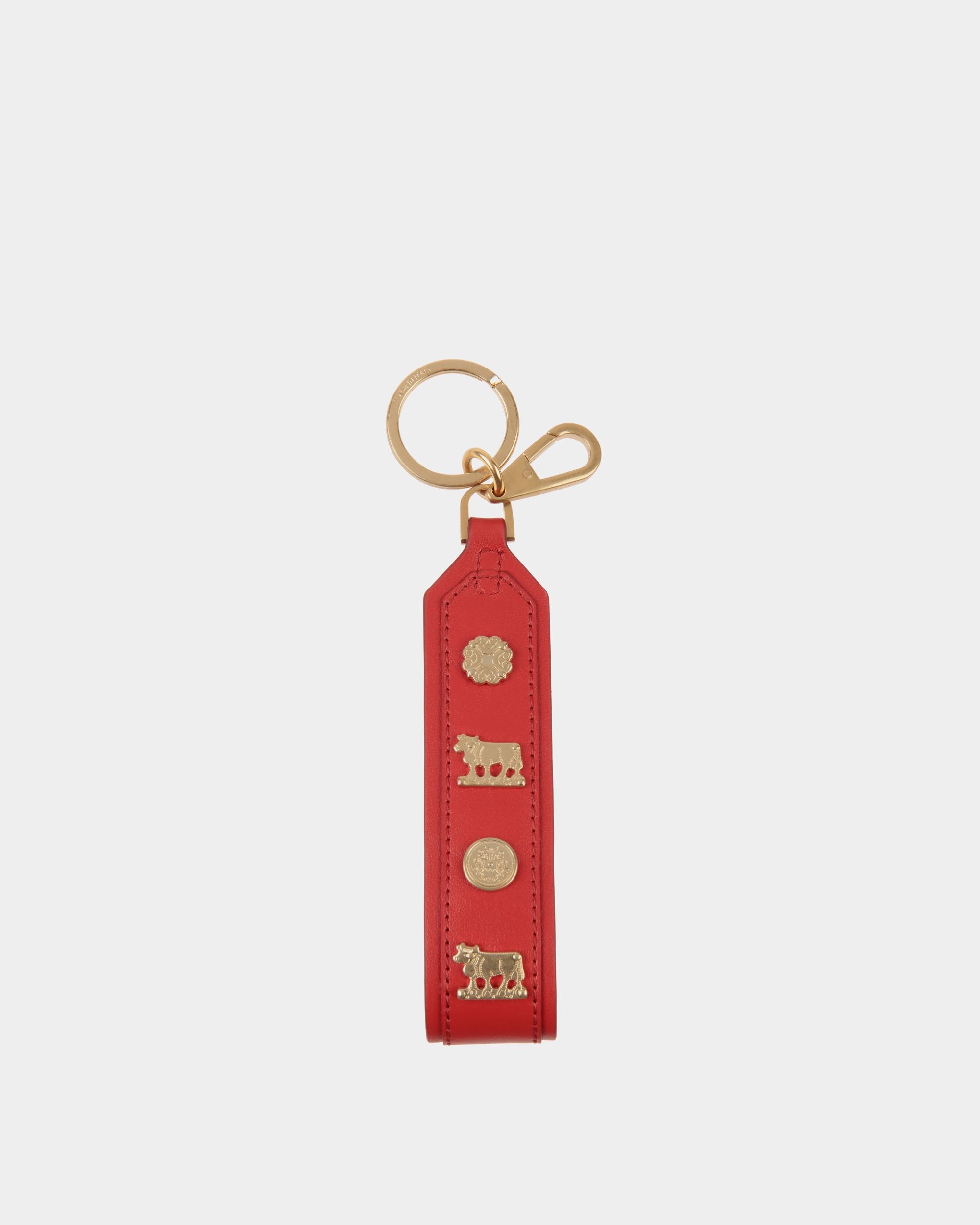 Porte-Clés Swissness Avec Clous En Cuir Candy Red - Femme - Bally - 02