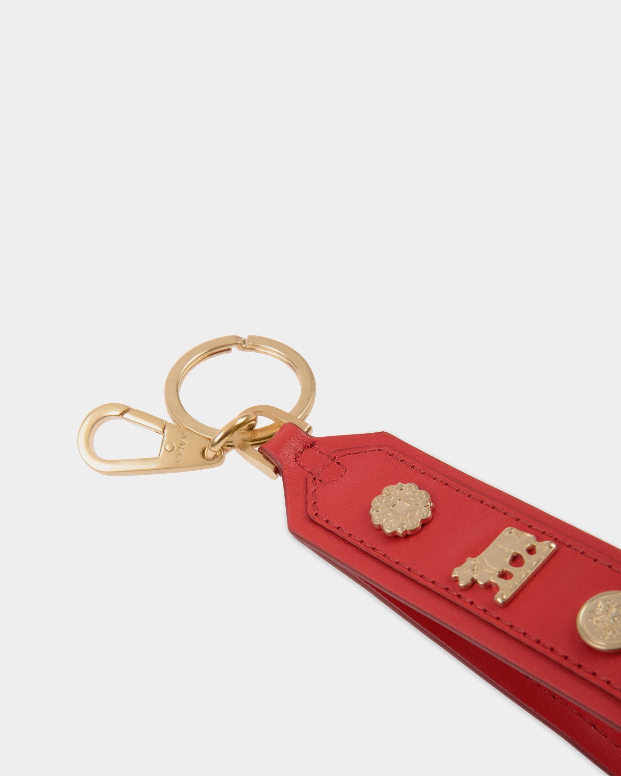 Porte-Clés Swissness Avec Clous En Cuir Candy Red - Femme - Bally - 03