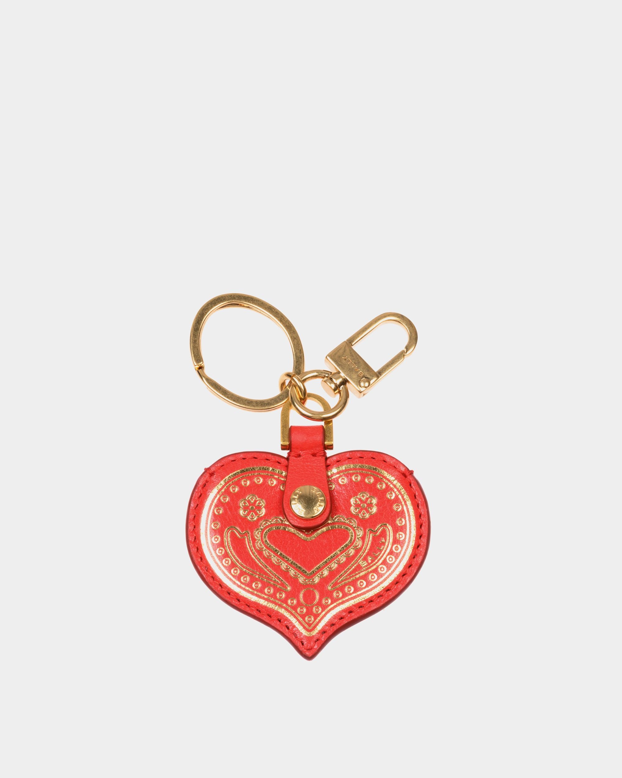 Swissness Airtag Holder in Red Leather - Women's - Bally - 01