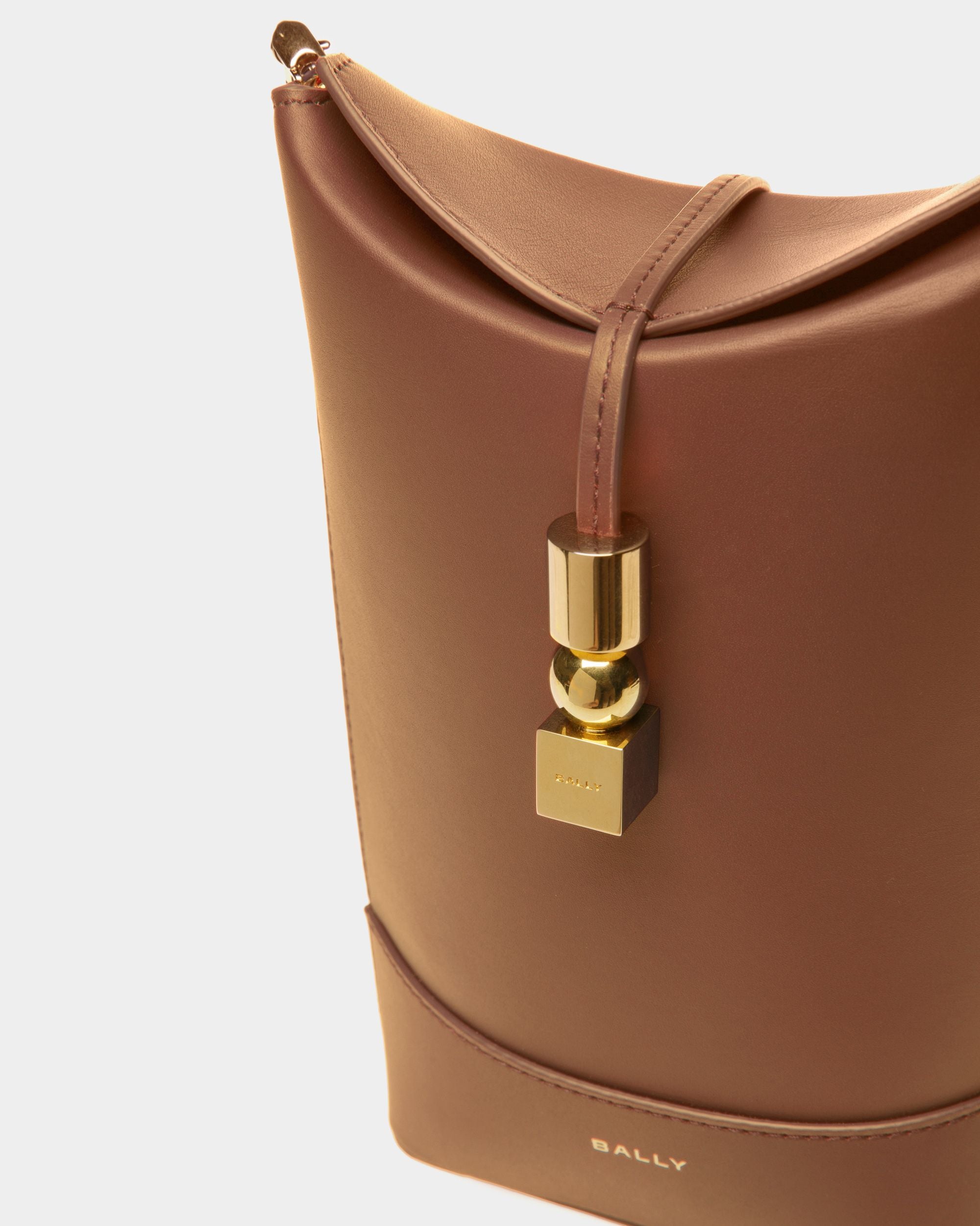 Mini-Sac Block En Cuir Marron - Femme - Bally - 04