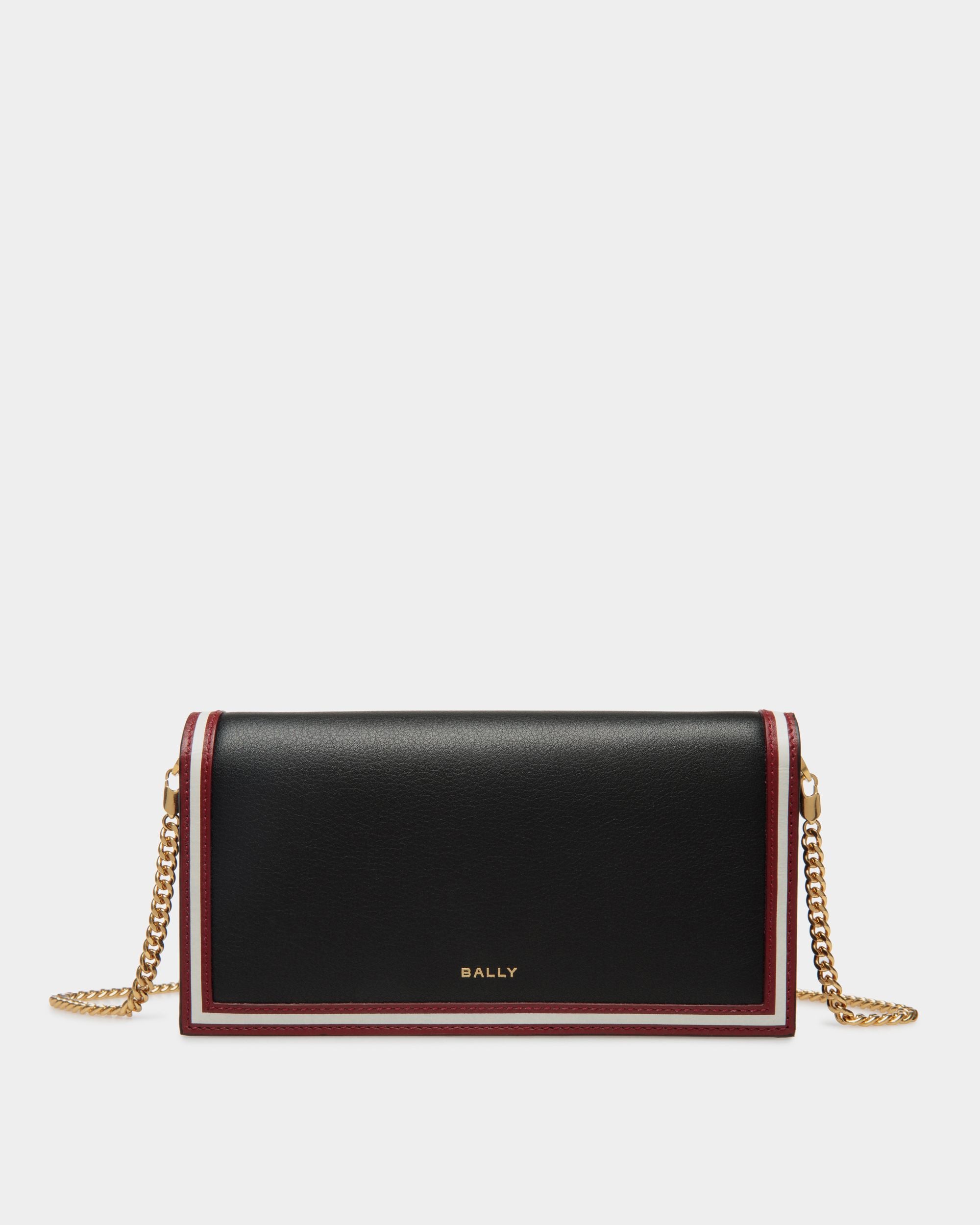 Code Geldbörse Mit Kette Aus Leder In Schwarz - Damen - Bally - 01