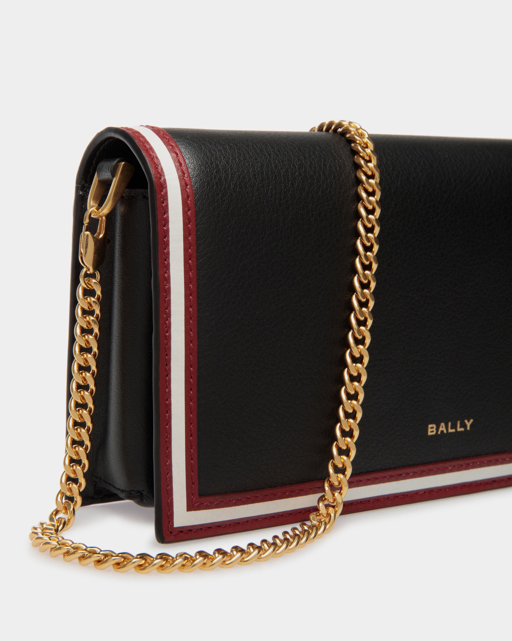 Code Geldbörse Mit Kette Aus Leder In Schwarz - Damen - Bally - 04