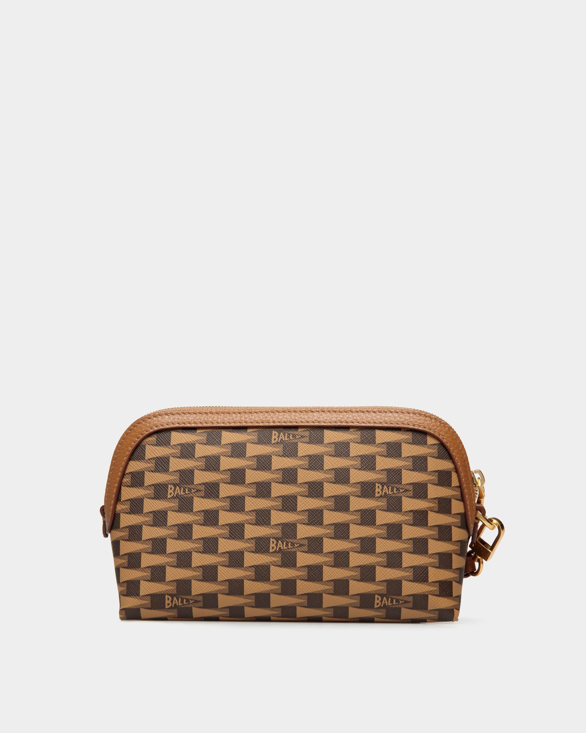 Pennant Pouch With Wristlet In Brown Pennant Motif - Women's - Bally - 02