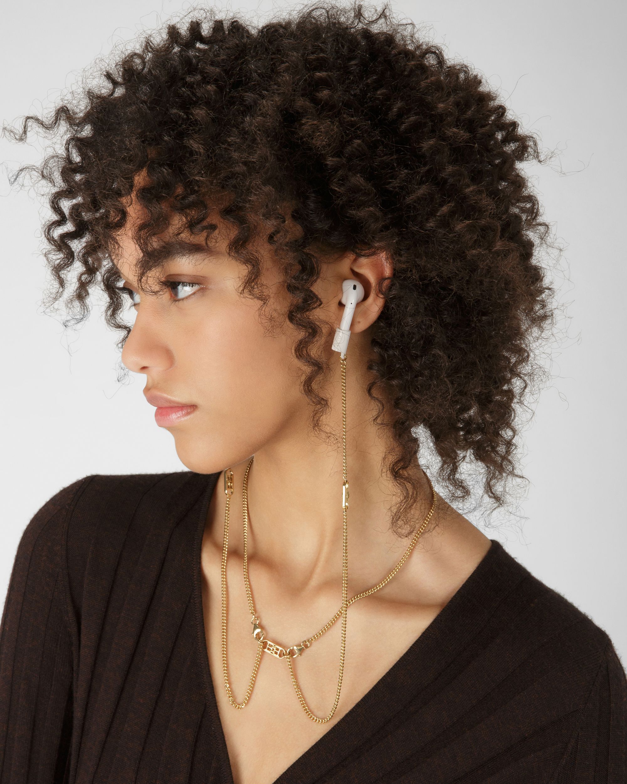 Boyo Chaîne Métallique Airpod Jaune Doré - Femme - Bally - 02