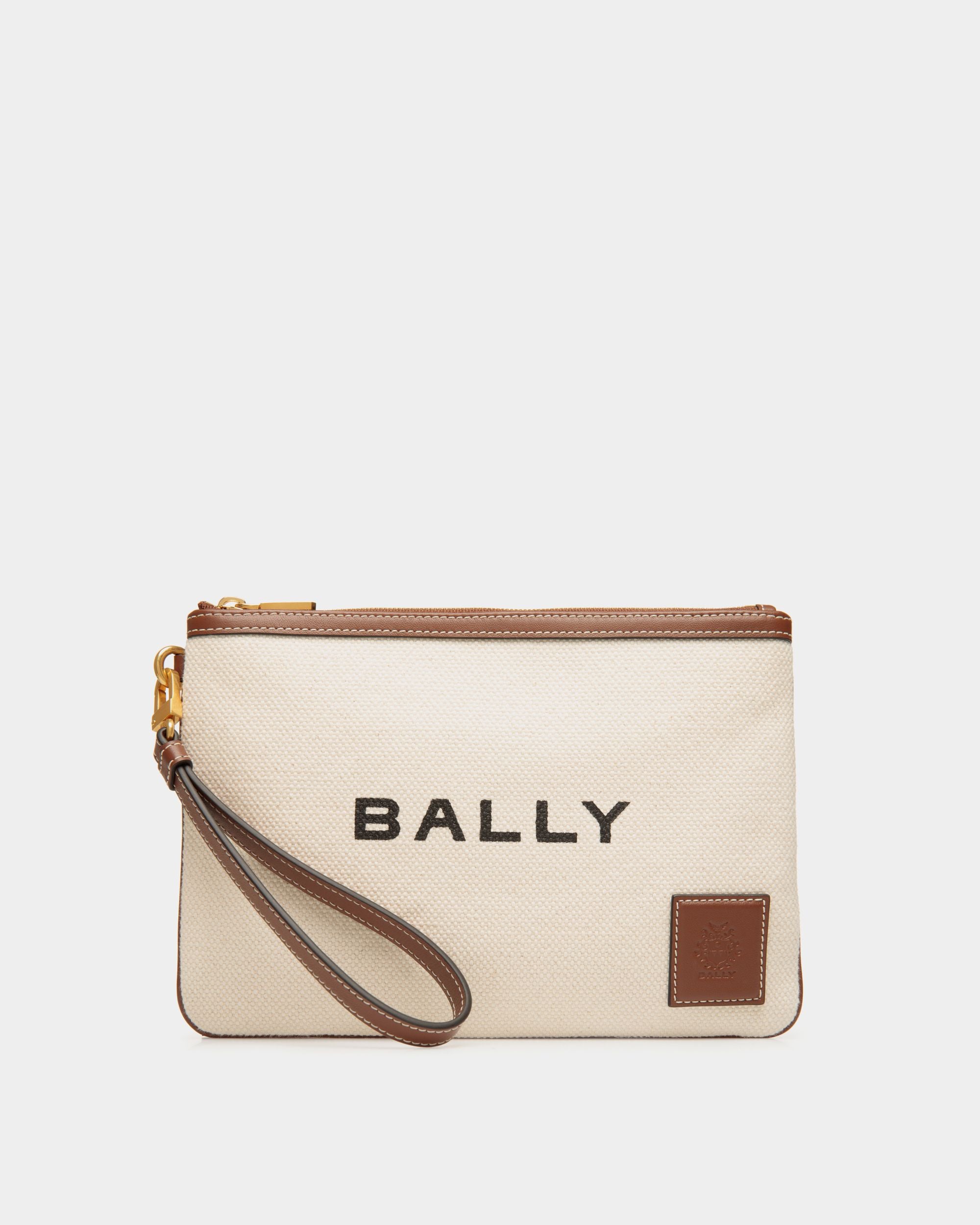 Akelei Pouch In Beige Fabric - Damen - Bally - 01