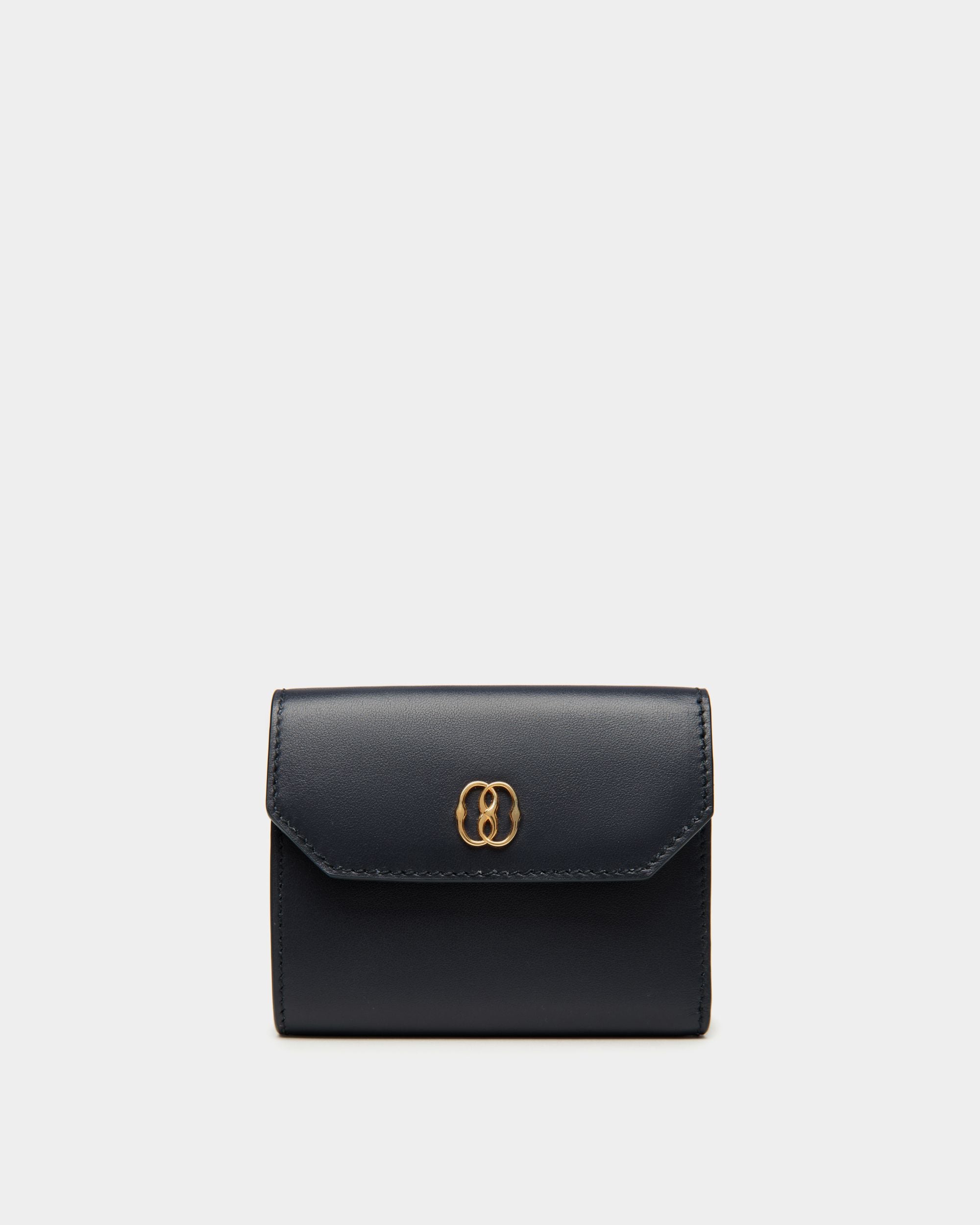 Portefeuille Emblem En Cuir Navy Blue - Femme - Bally - 01