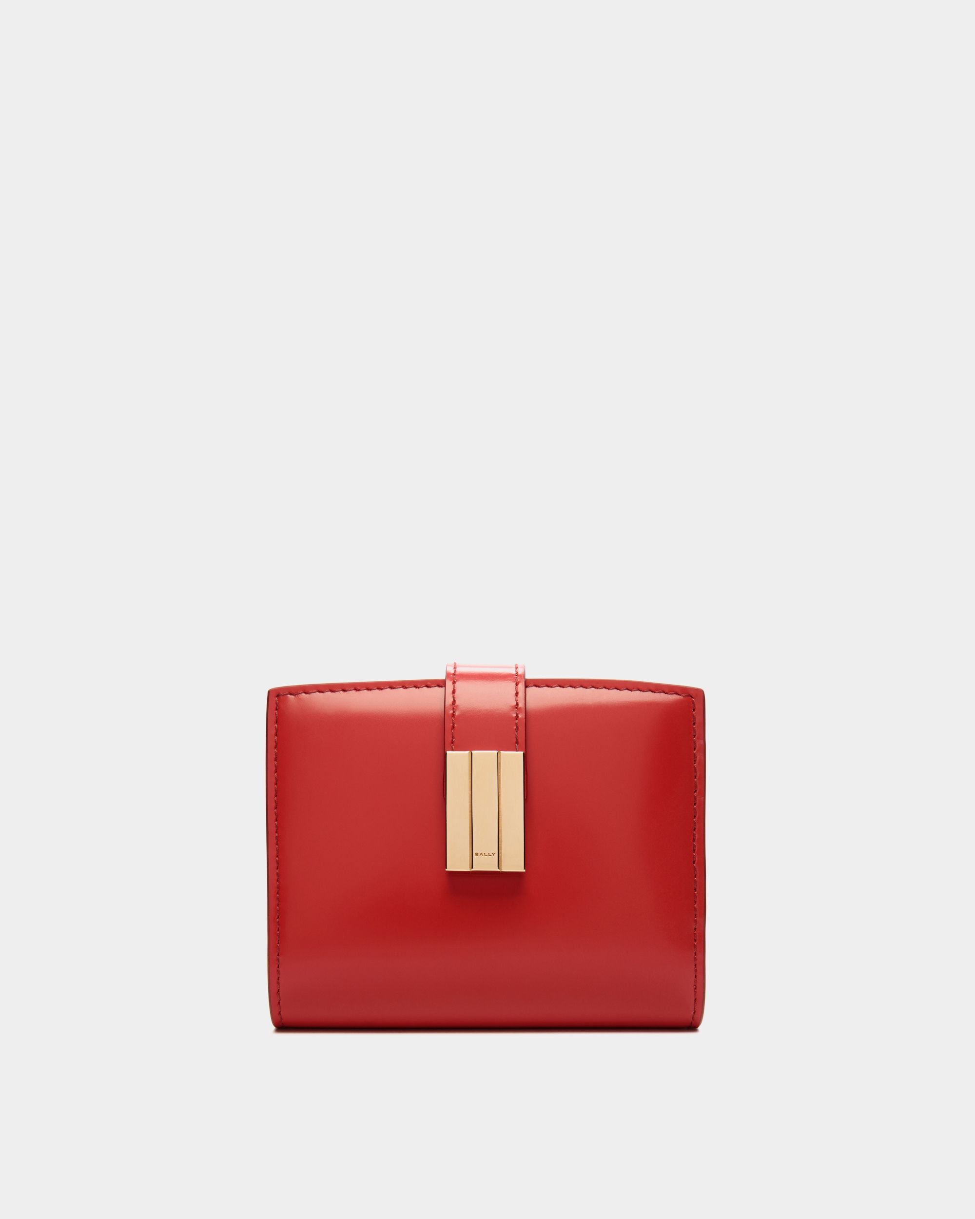 Portefeuille À Deux Volets Ollam En Cuir Rouge - Femme - Bally - 01