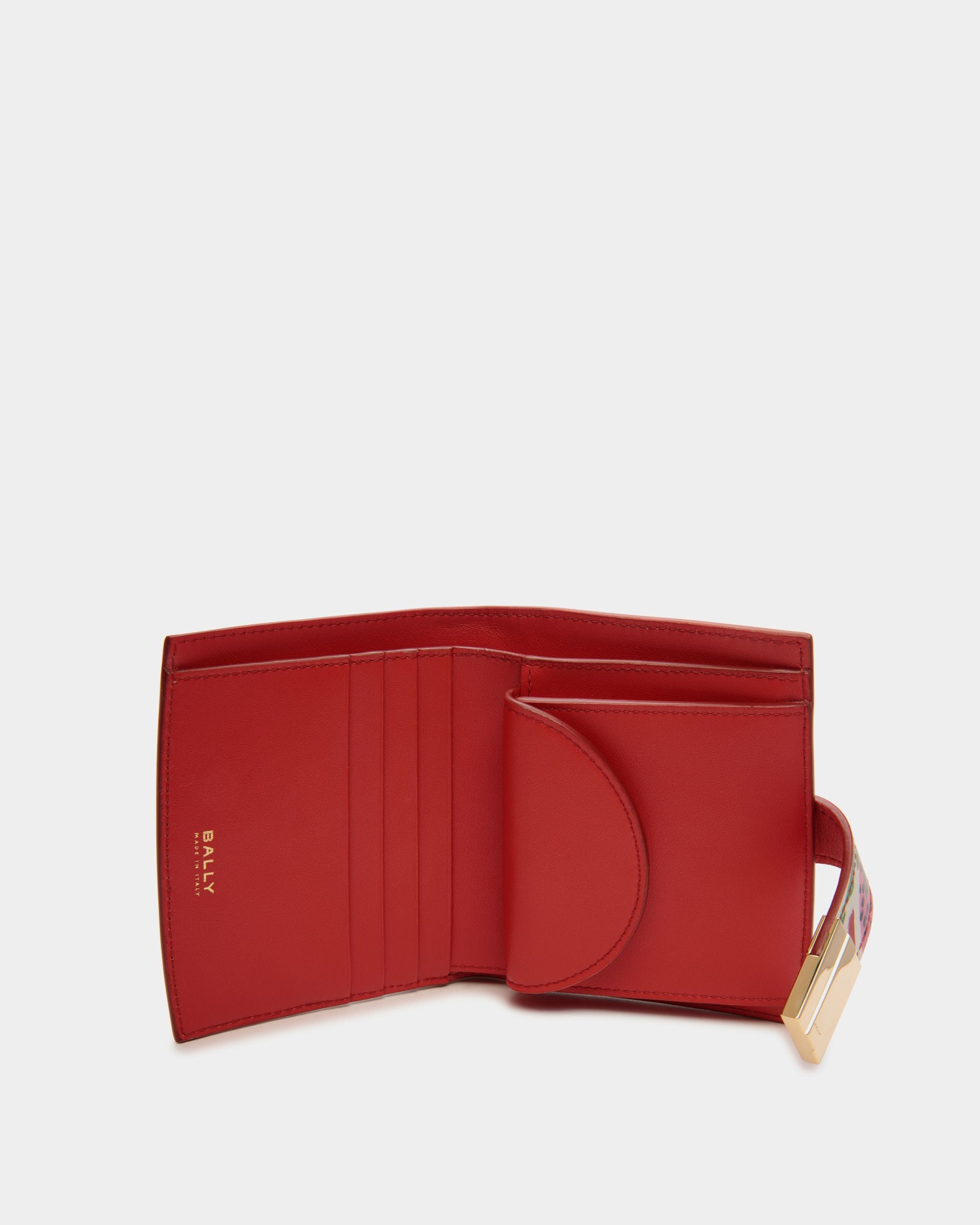 Ollam Wallet in Strawberry Print Leather - Women's - Bally - 03