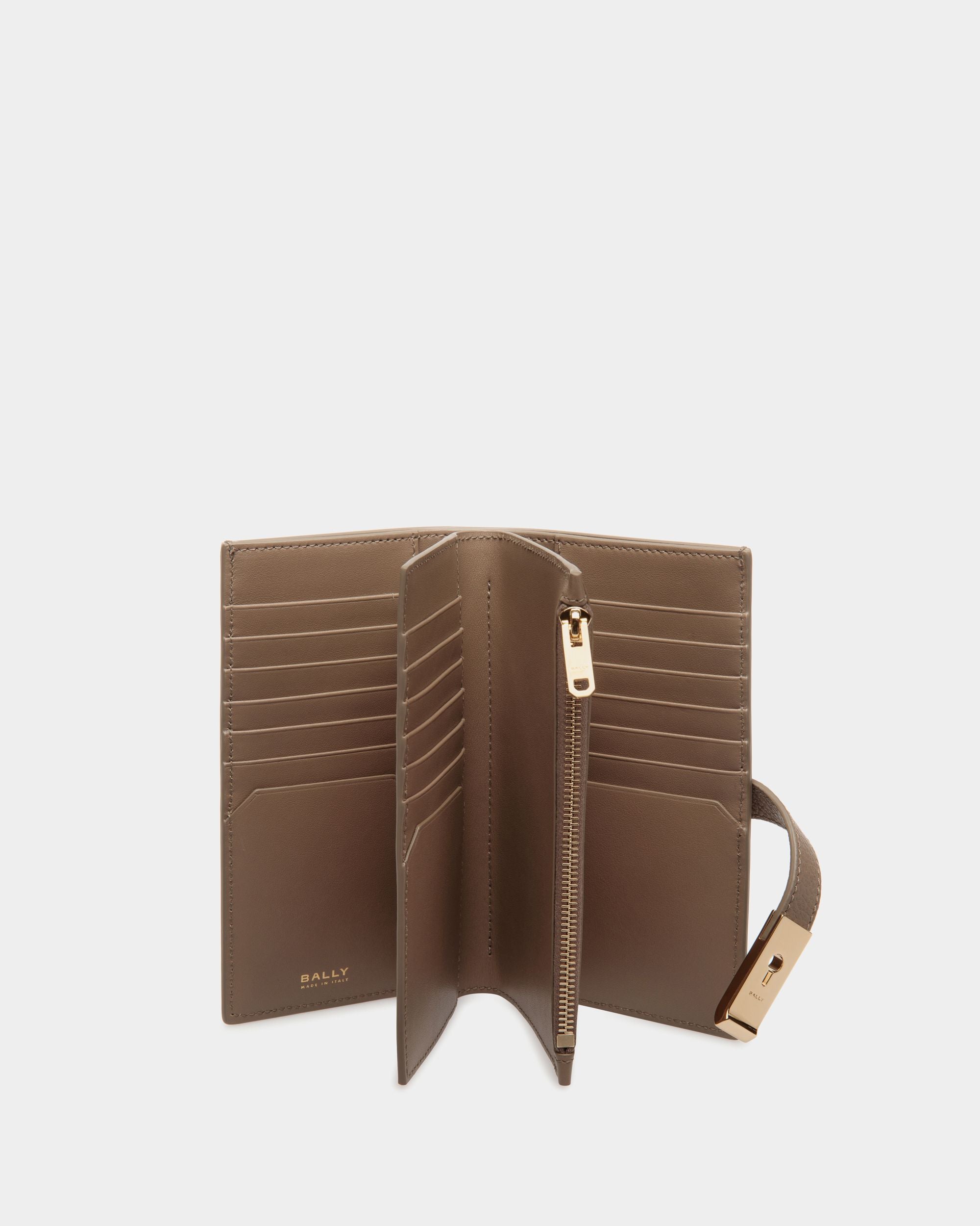 Lange Lock Me Geldbörse Aus Genarbtem Leder In Taupe - Damen - Bally - 03