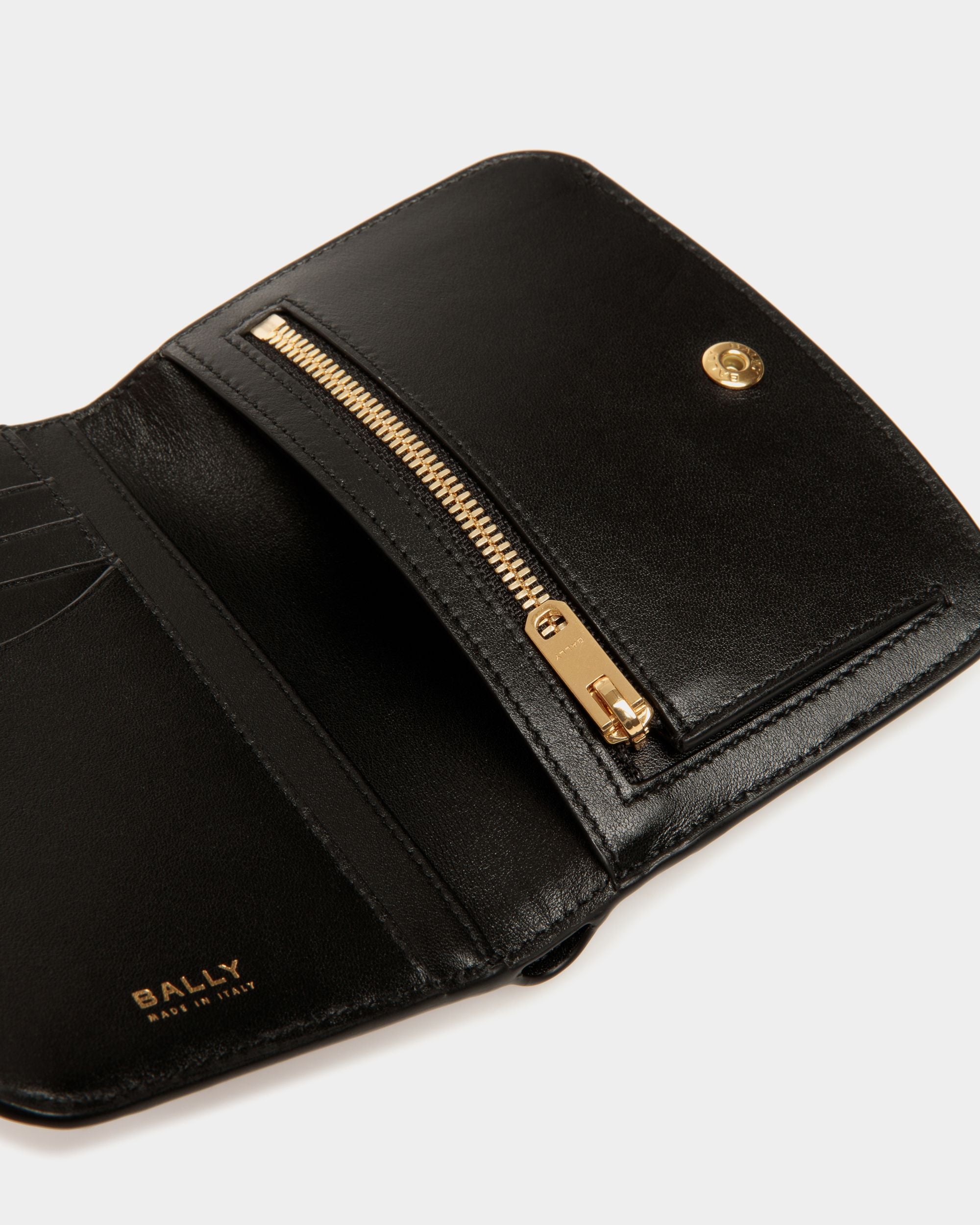 Portefeuille Deco En Cuir Noir - Femme - Bally - 05