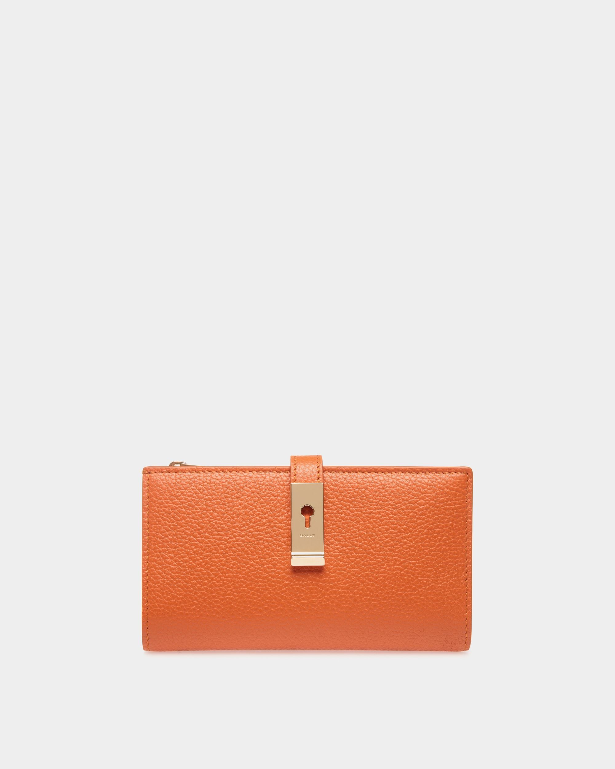Lange Geldbörse Lock Me Aus Genarbtem Leder In Koi Orange - Damen - Bally - 01