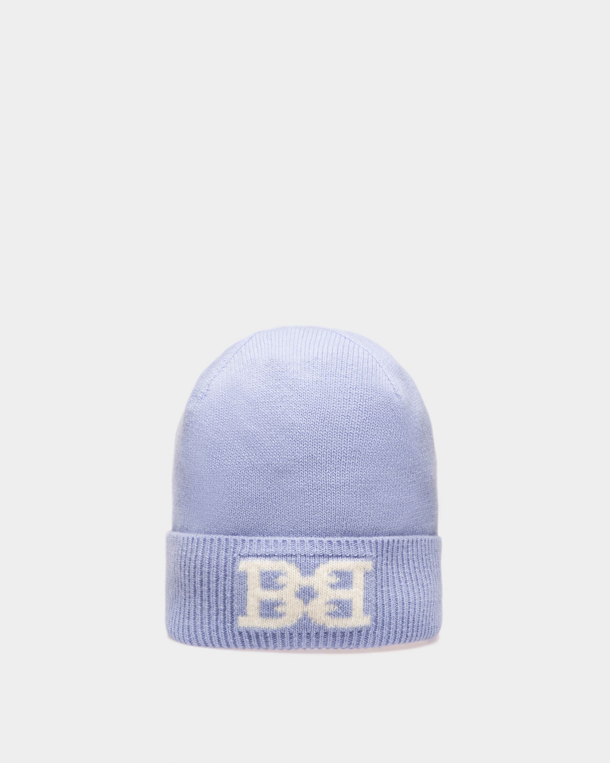 Wool Beanie Hat In Lilac - Women's - Bally - 02