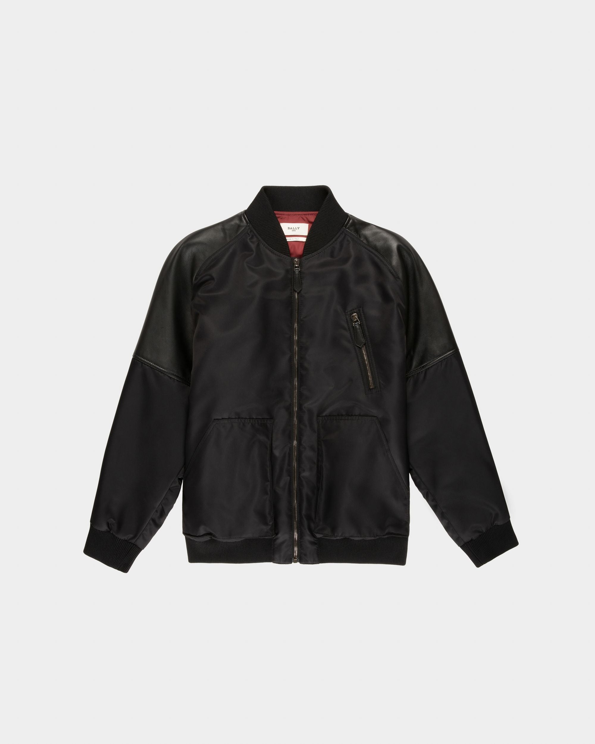 Recycled Nylon Bomber In Black - Women's - Bally - 04