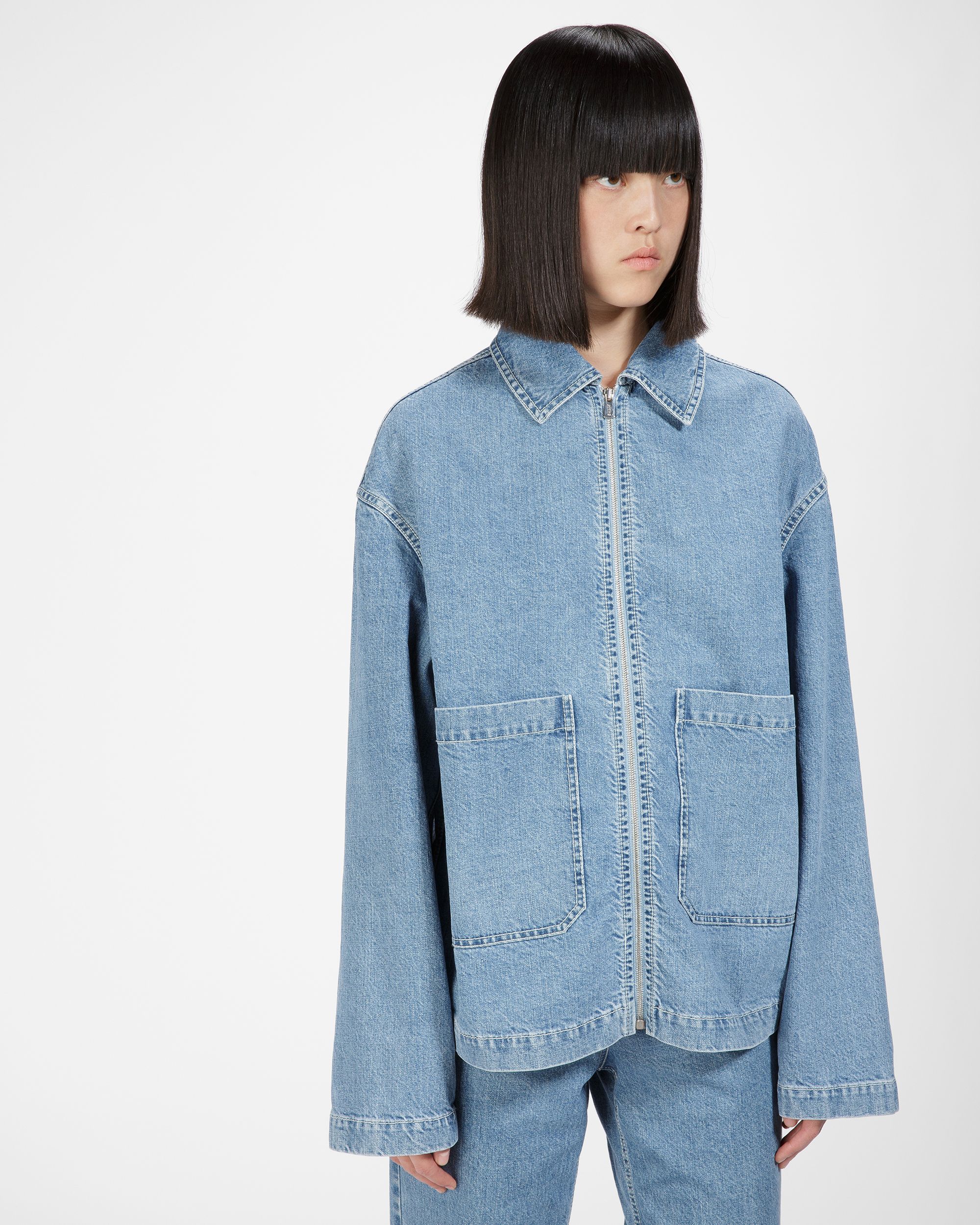 Baumwoll-Denim- Jacke In Hellblau - Damen - Bally - 01