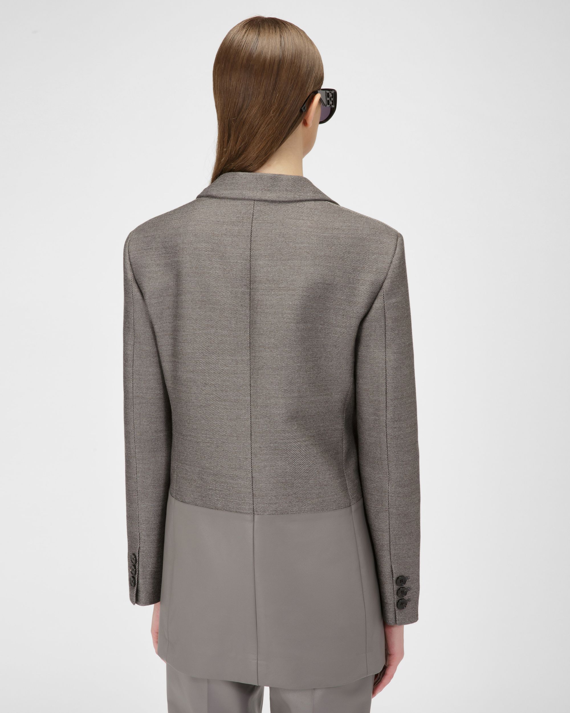 Wool Jacket In Grey - Women's - Bally - 03
