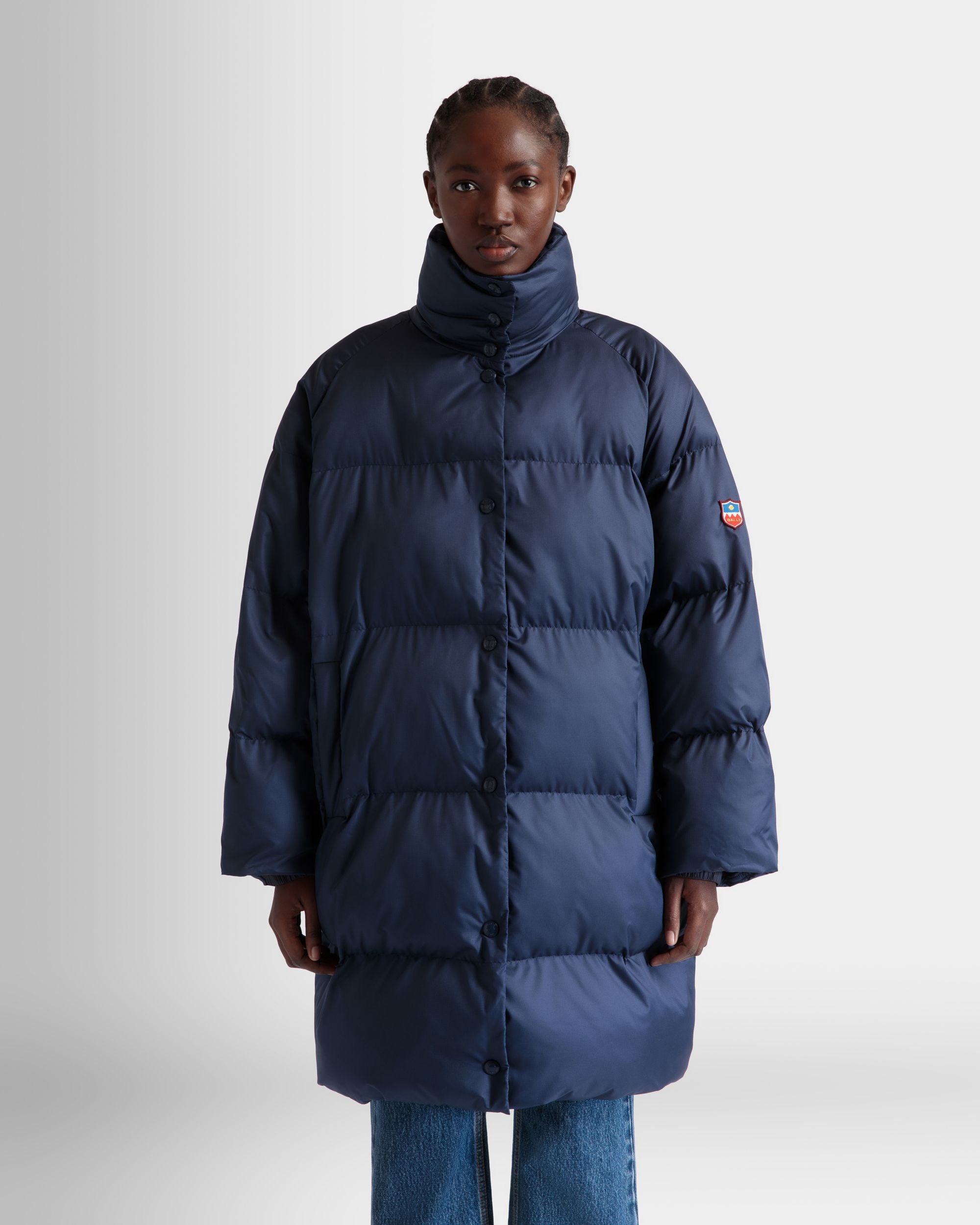 Steppmantel Aus Nylon In Navy Blue - Damen - Bally - 03