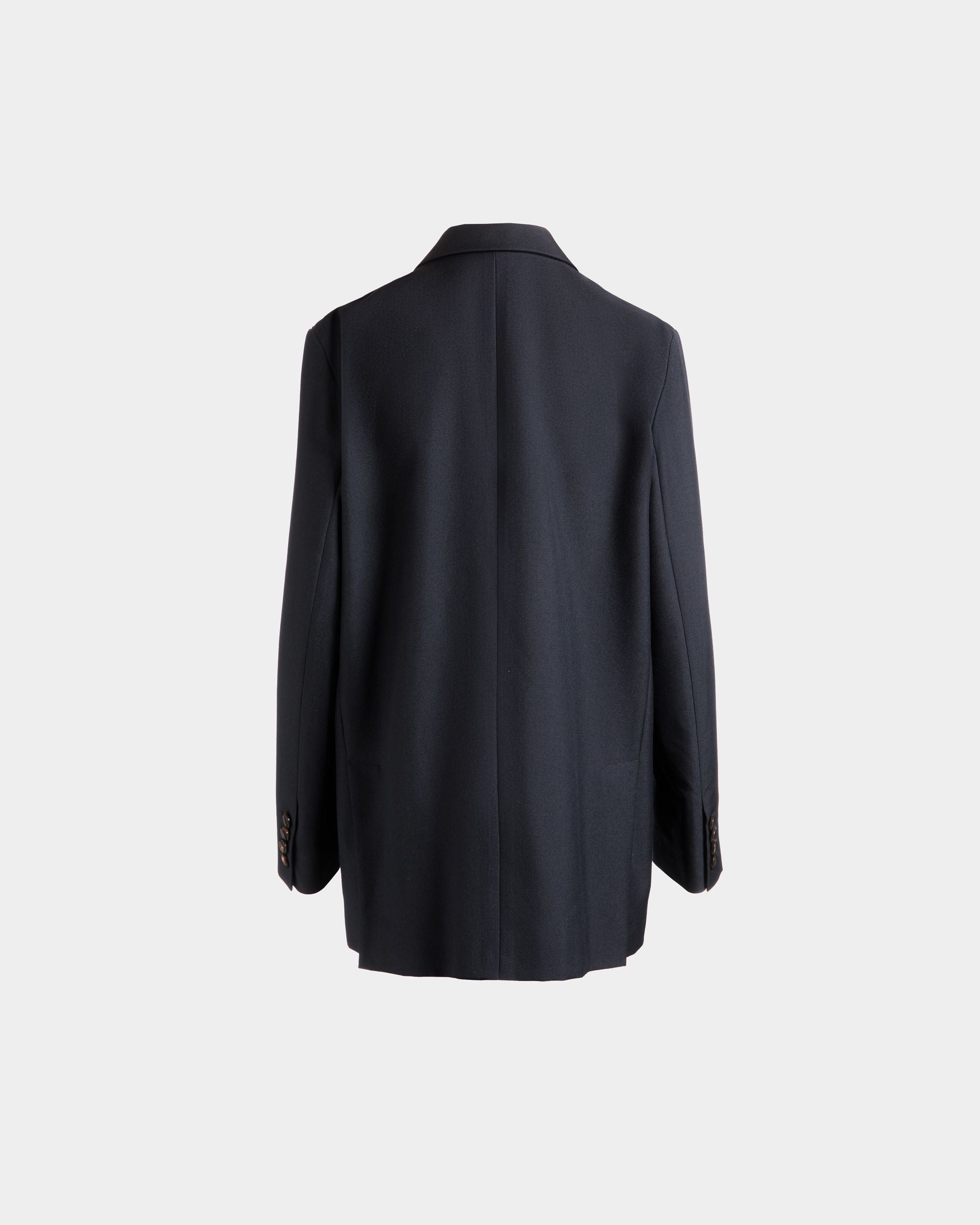 Einreihige Jacke Aus Einer Wollmischung In Navy Blue - Damen - Bally - 03