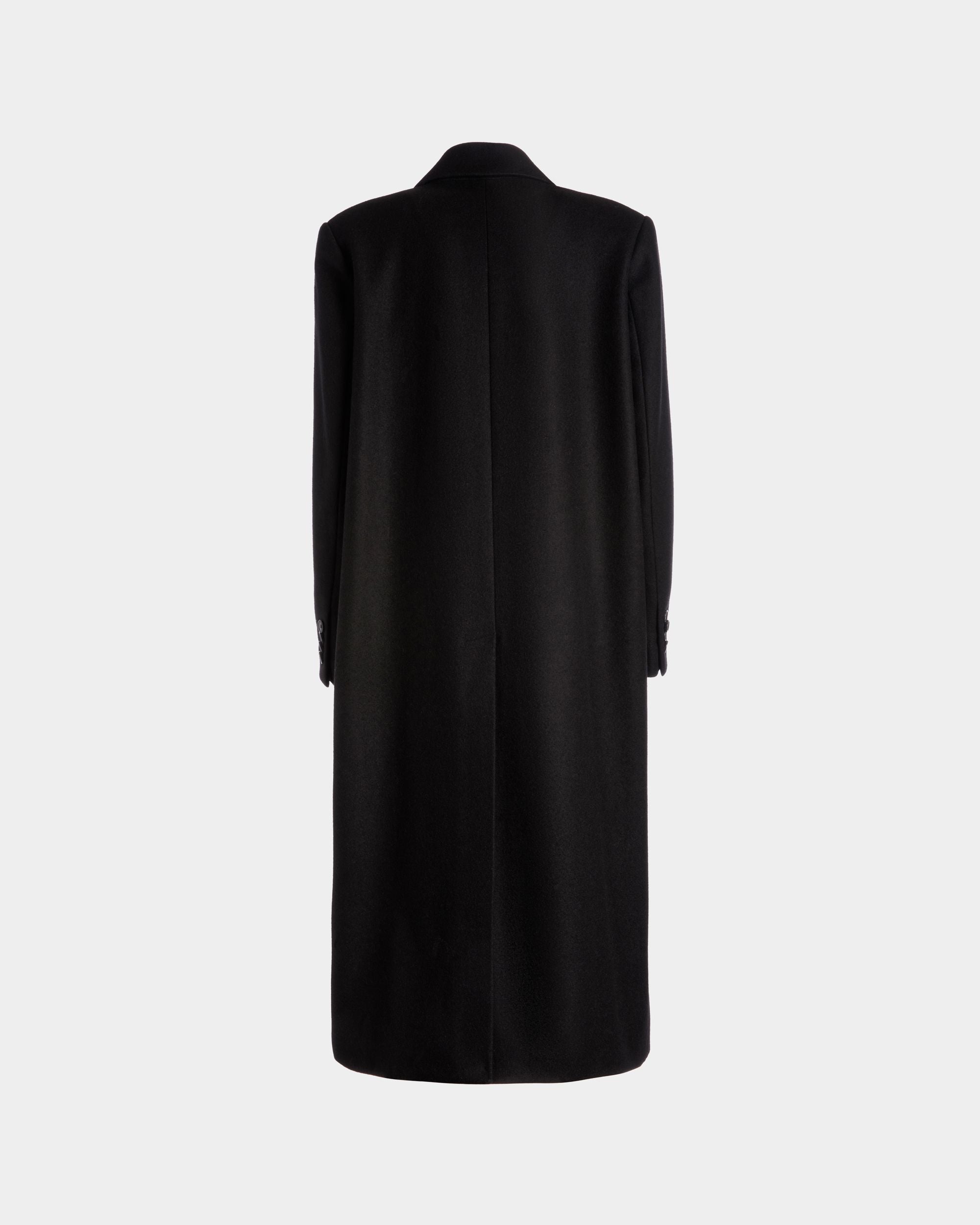 Manteau Droit En Laine Mélangée Noire - Femme - Bally - 07
