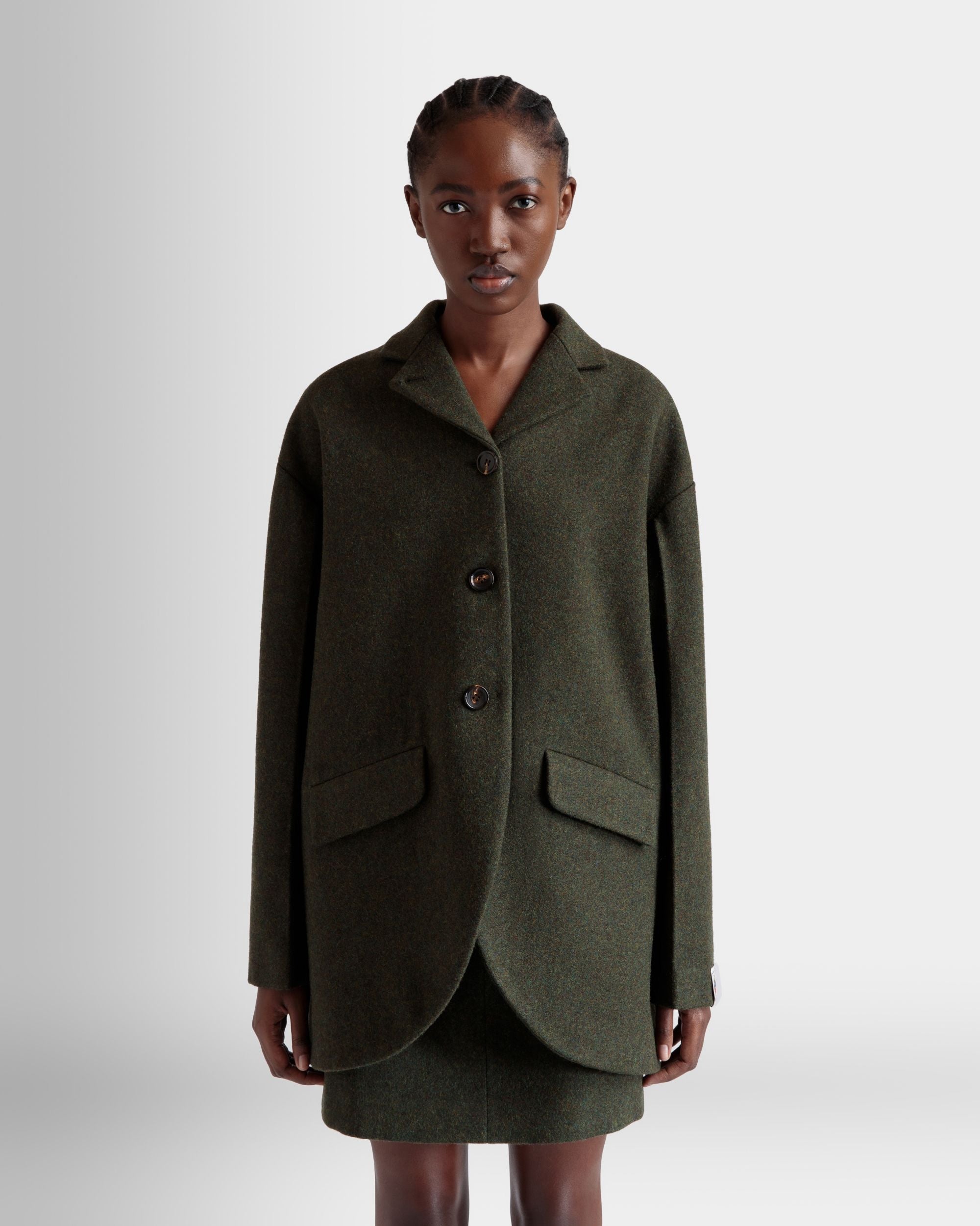 Blazer In Dark Green Wool - Damen - Bally - 03