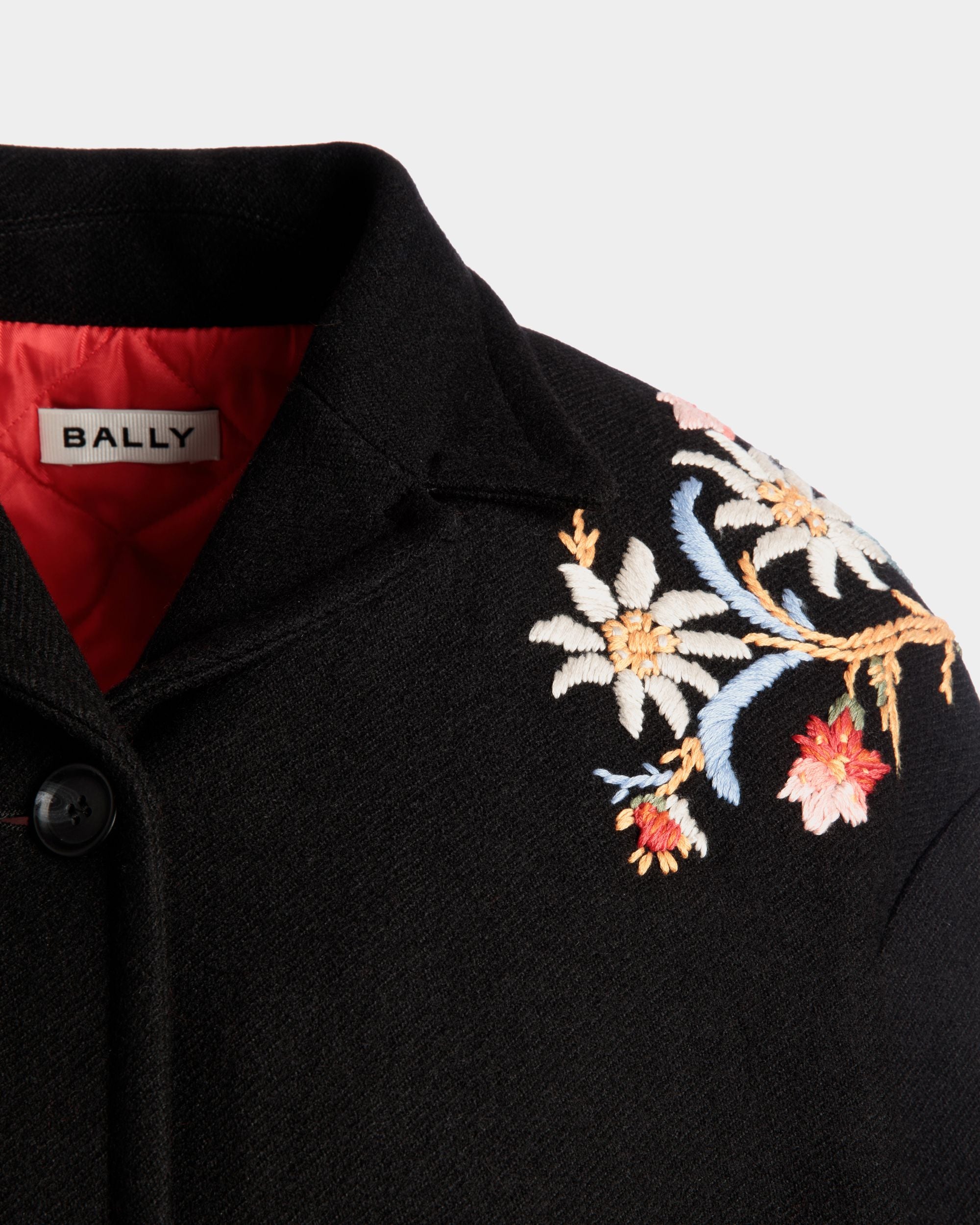 Winter Capsule Jacke Mit Alpenblumen Aus Wollmix In Schwarz - Damen - Bally - 04