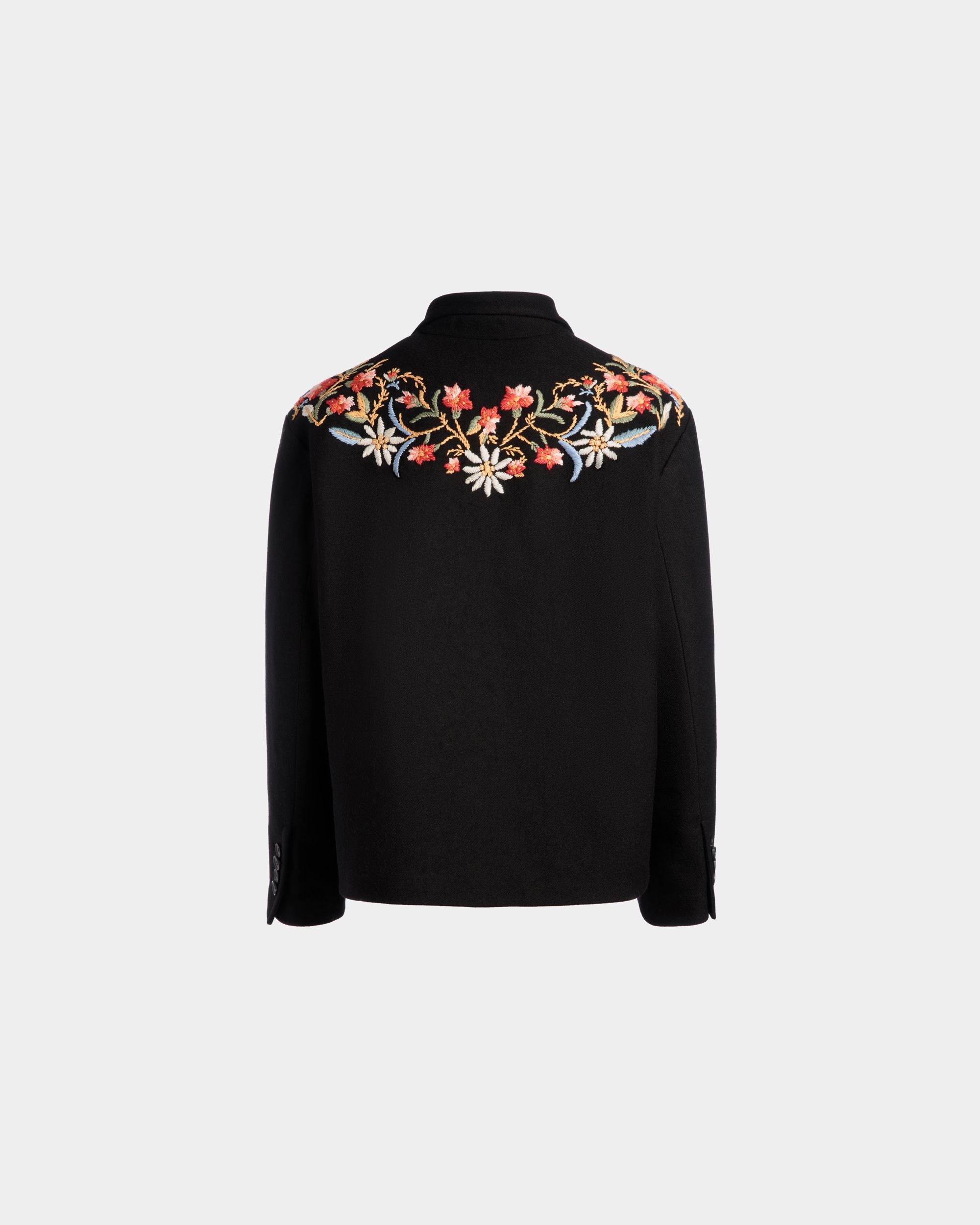 Winter Capsule Jacke Mit Alpenblumen Aus Wollmix In Schwarz - Damen - Bally - 07