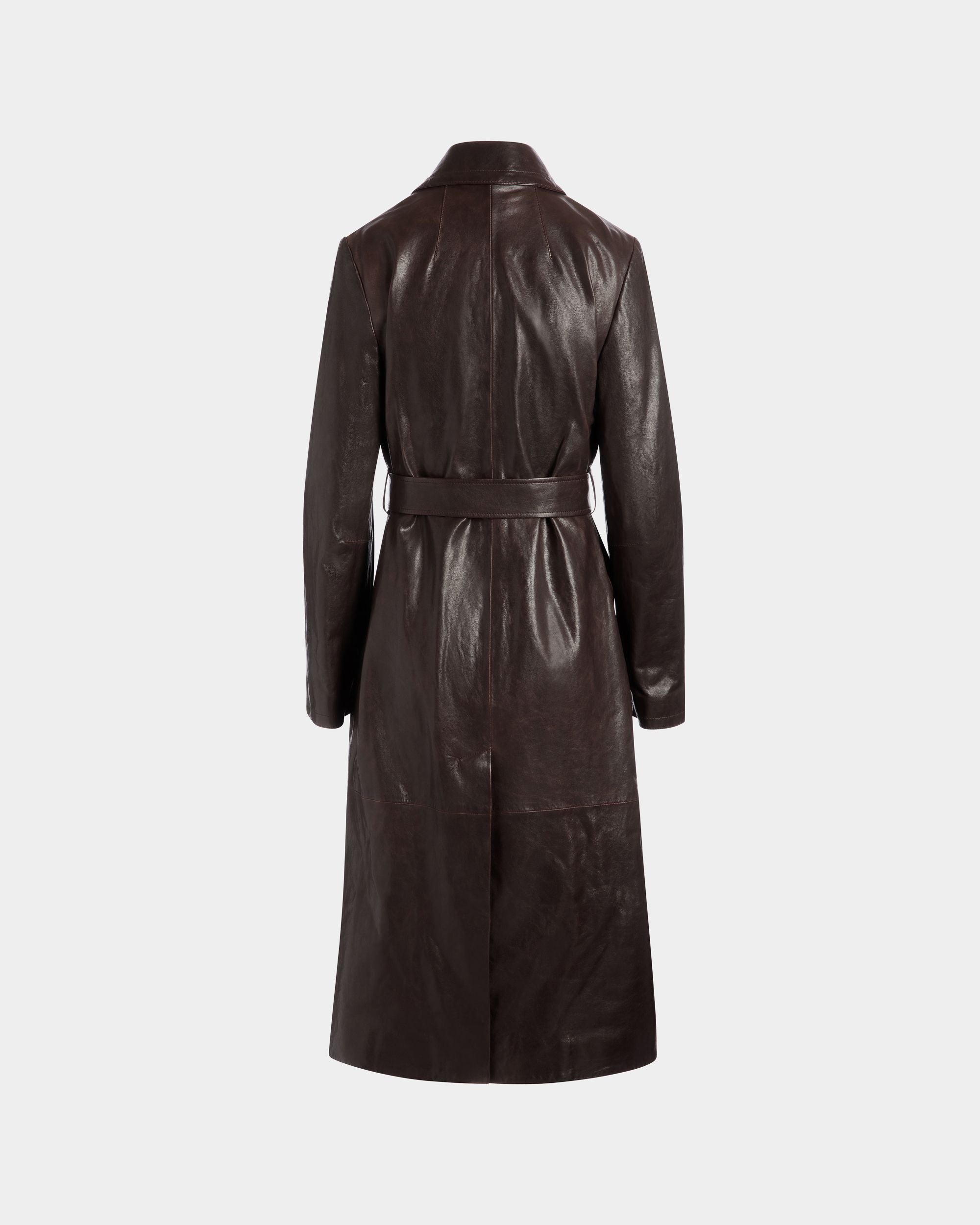 Manteau Ceinturé En Cuir Ebano - Femme - Bally - 07