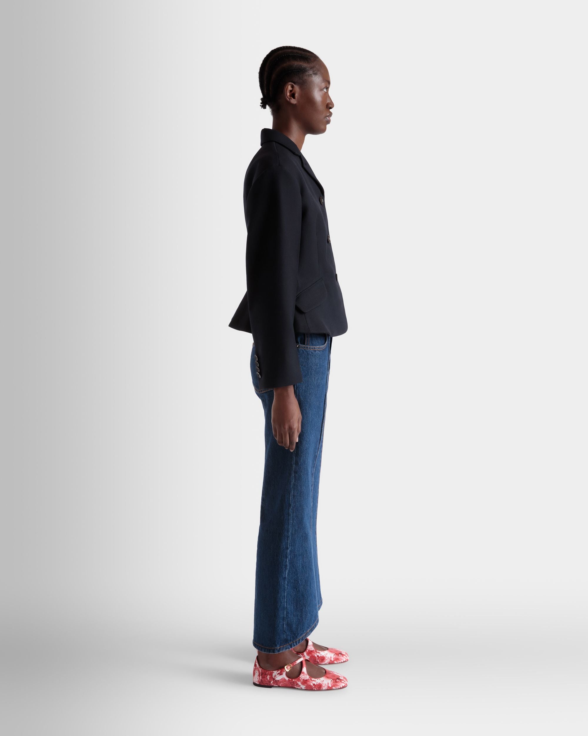 Blazer Aus Wolle In Navy Blue - Damen - Bally - 05