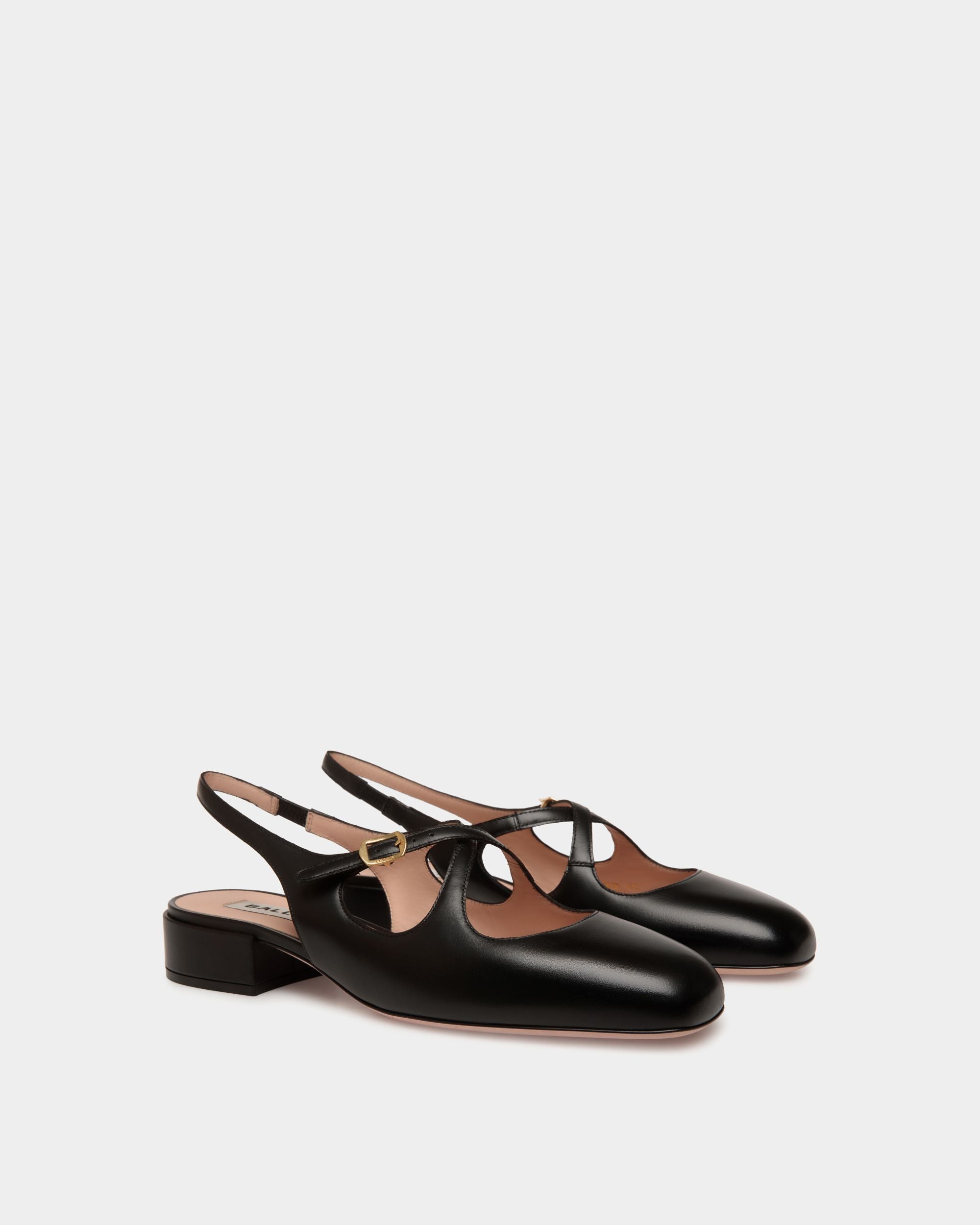 Ballyrina Slingpumps Aus Leder In Schwarz - Damen - Bally - 03