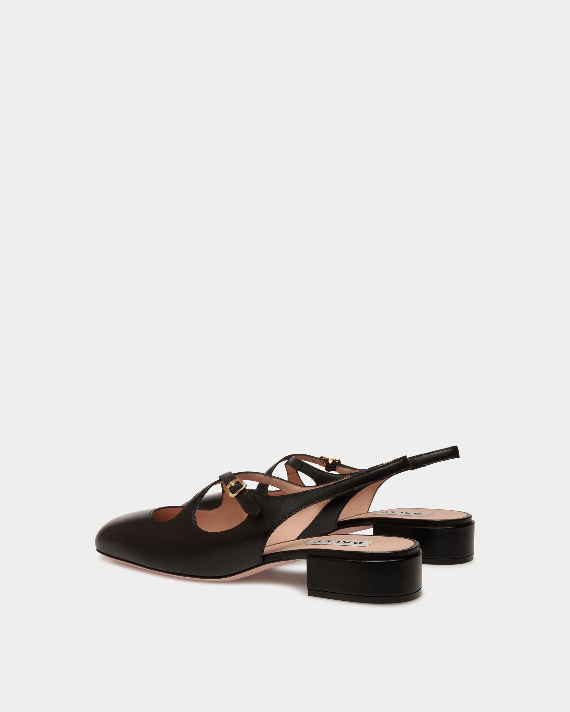 Ballyrina Slingpumps Aus Leder In Schwarz - Damen - Bally - 04