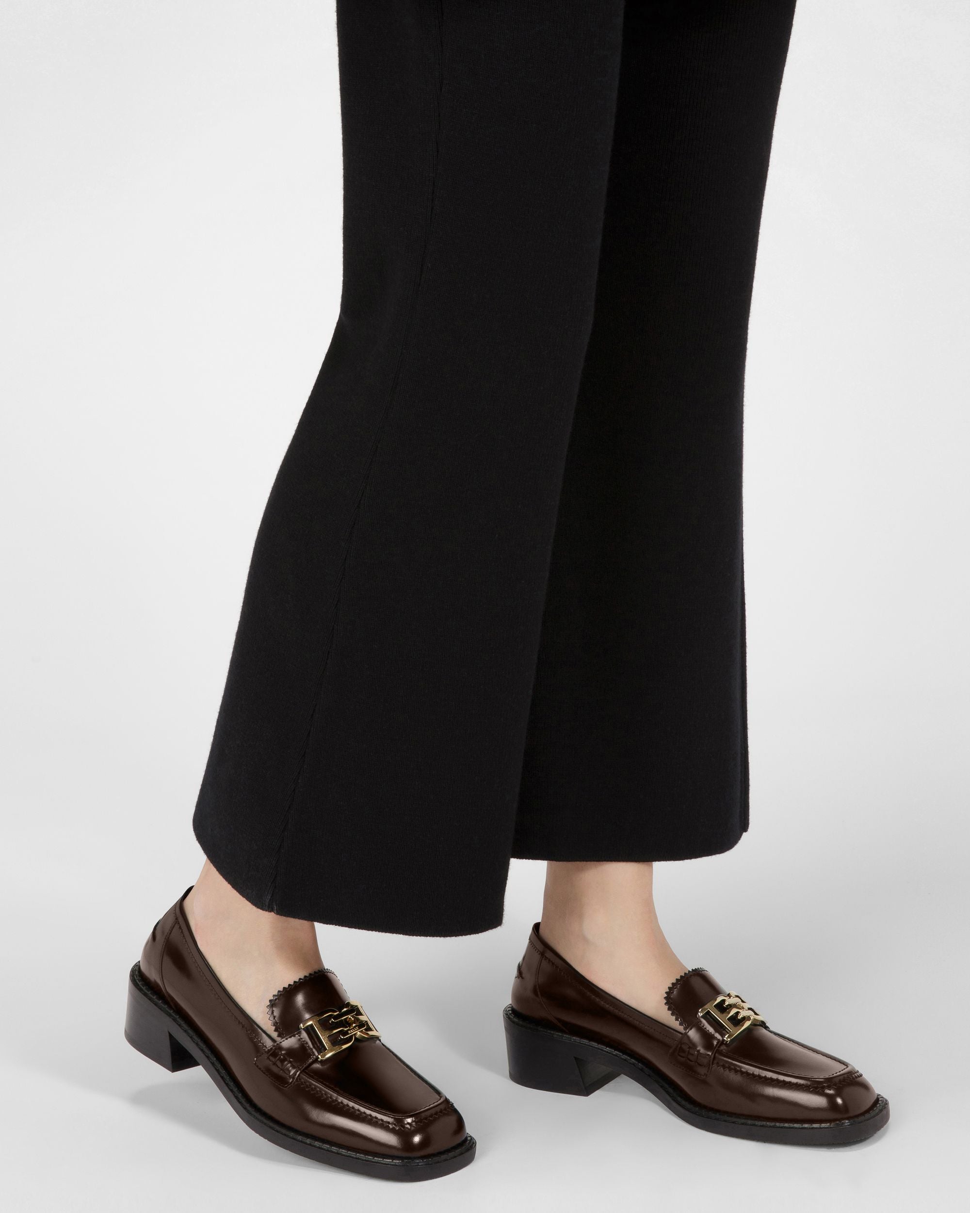 Ellyane Leather Mocassins In Ebony Brown - Damen - Bally - 06