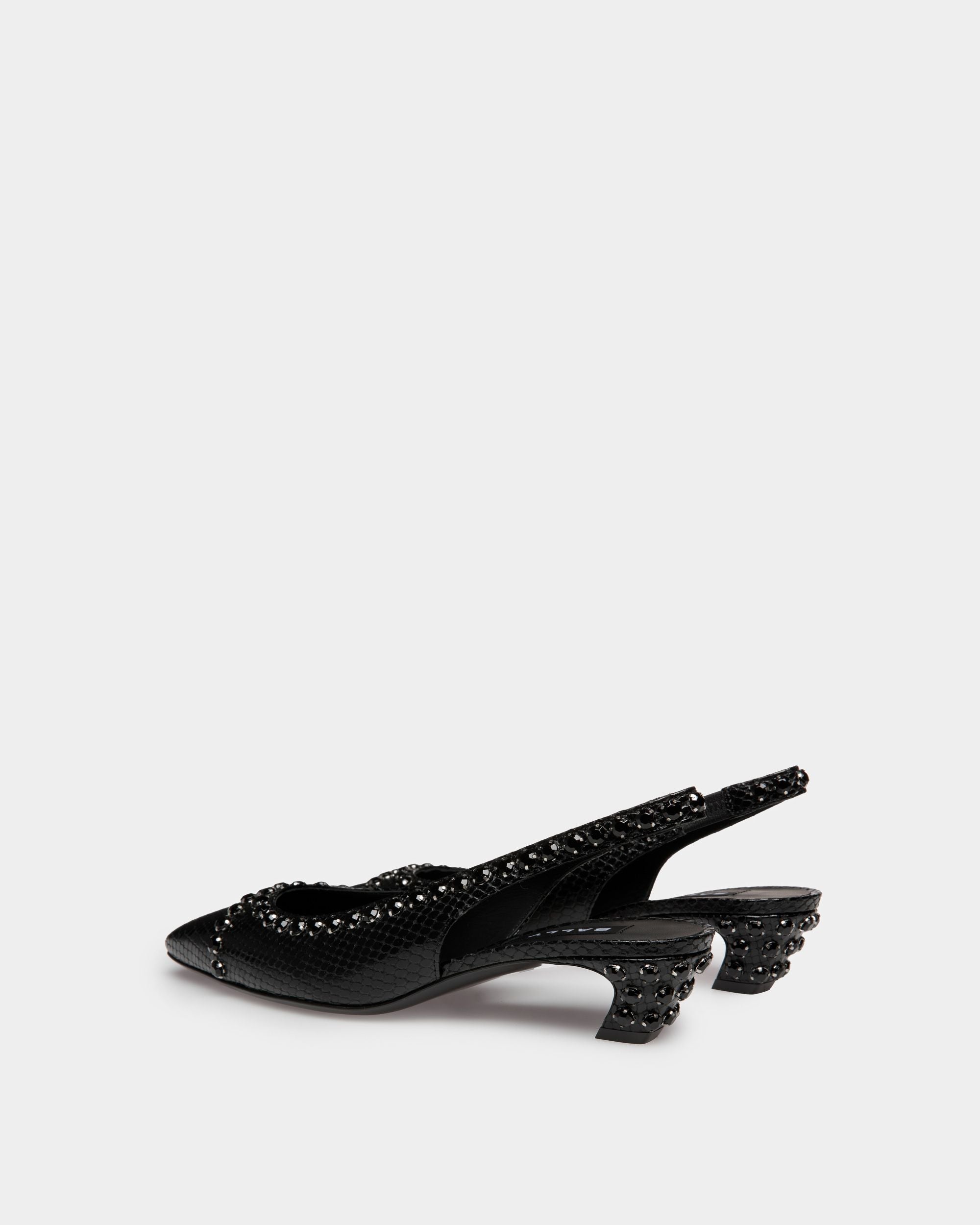 Escarpin Slingback Sylt Pour Femme en Cuir À Imprimé Python Noir - Femme - Bally - 03