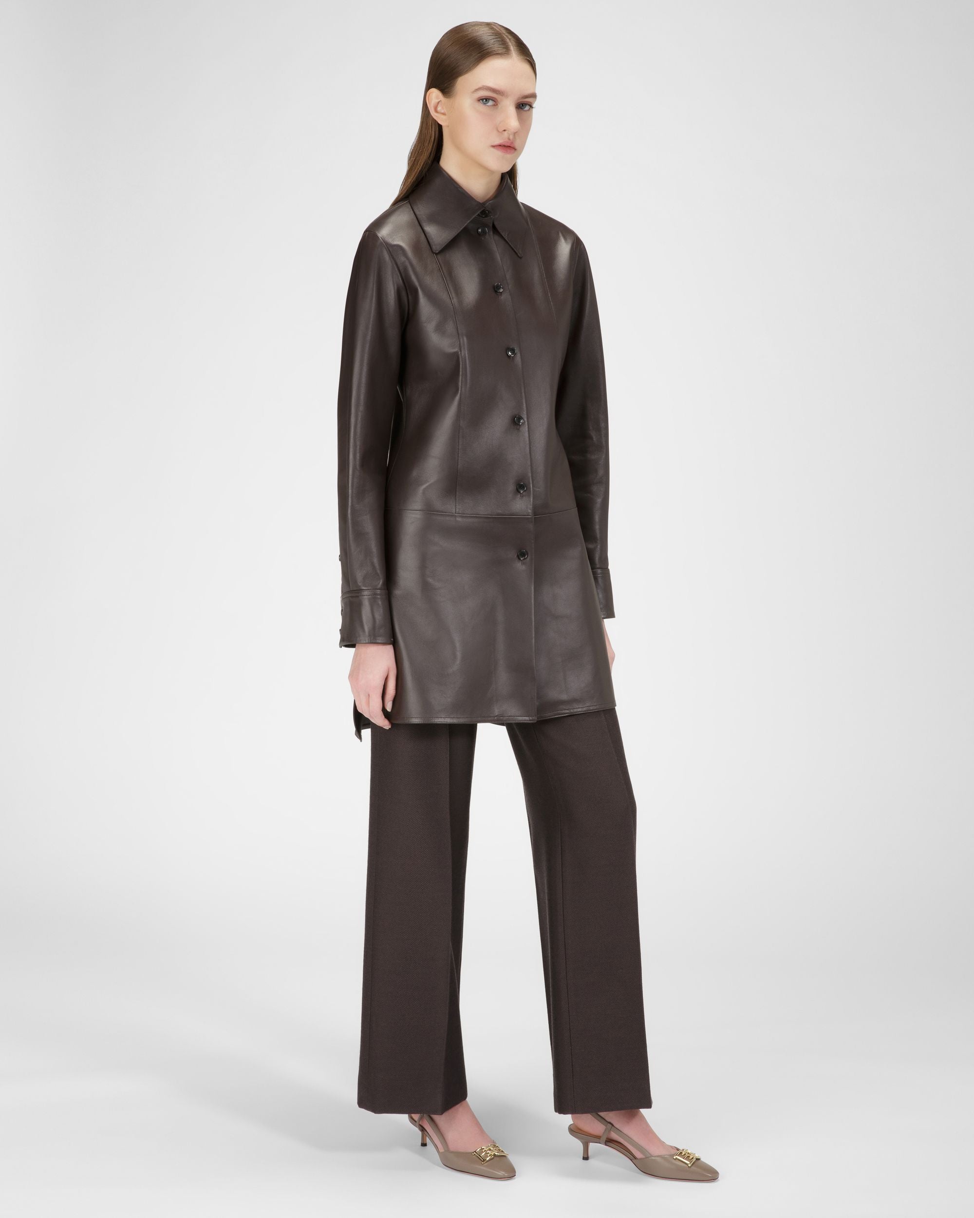 Eva Escarpins En Cuir Taupe - Femme - Bally - 03