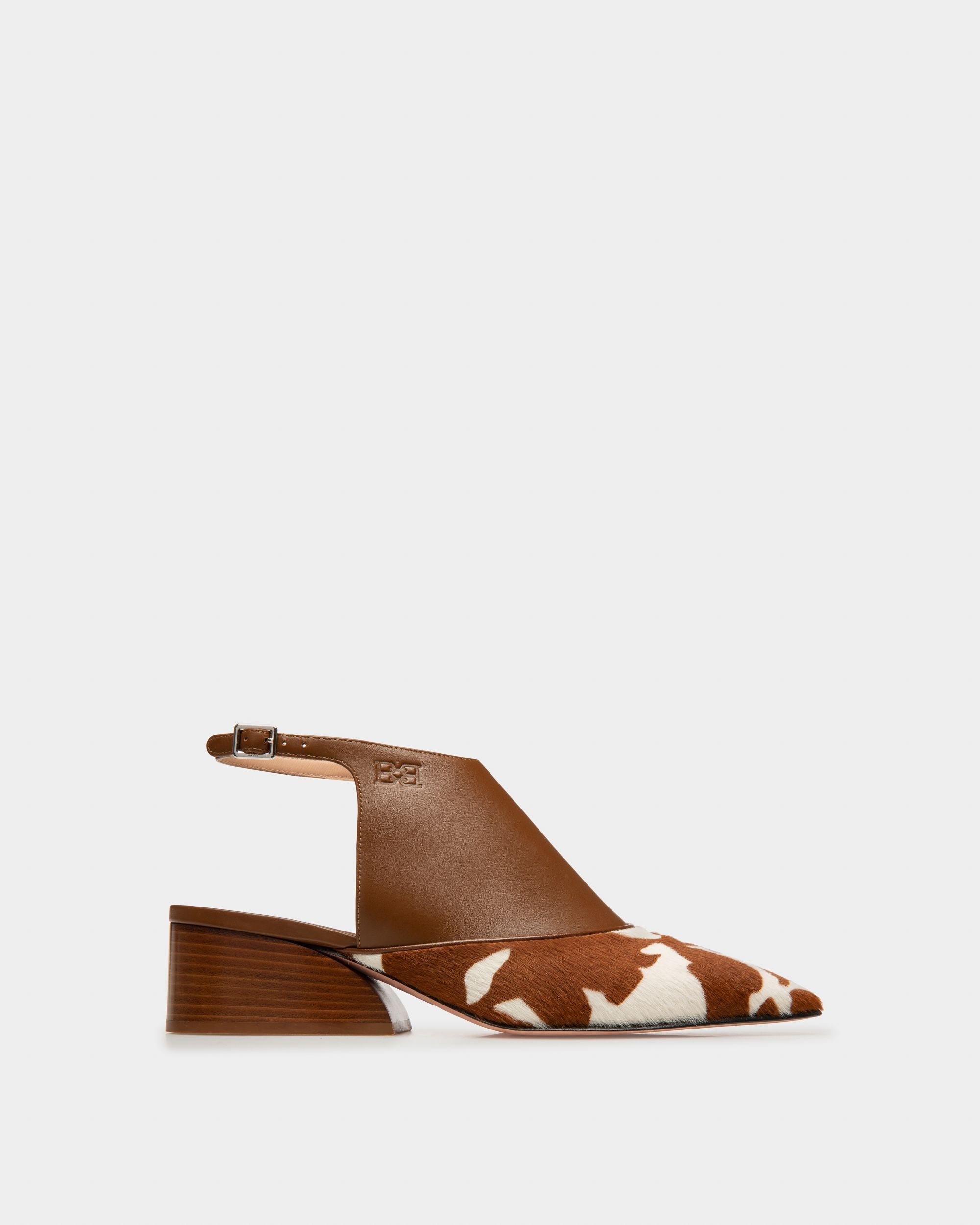 Girelle Escarpins En Cuir Blanc Et Marron - Femme - Bally - 01