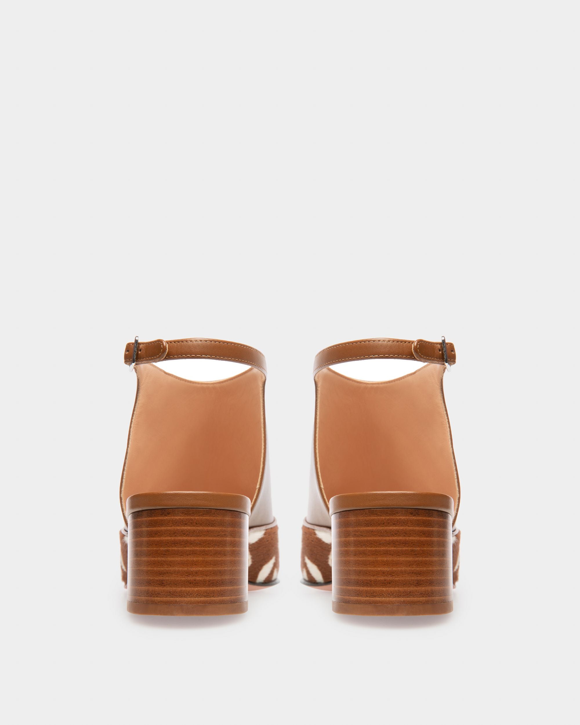 Girelle Escarpins En Cuir Blanc Et Marron - Femme - Bally - 04