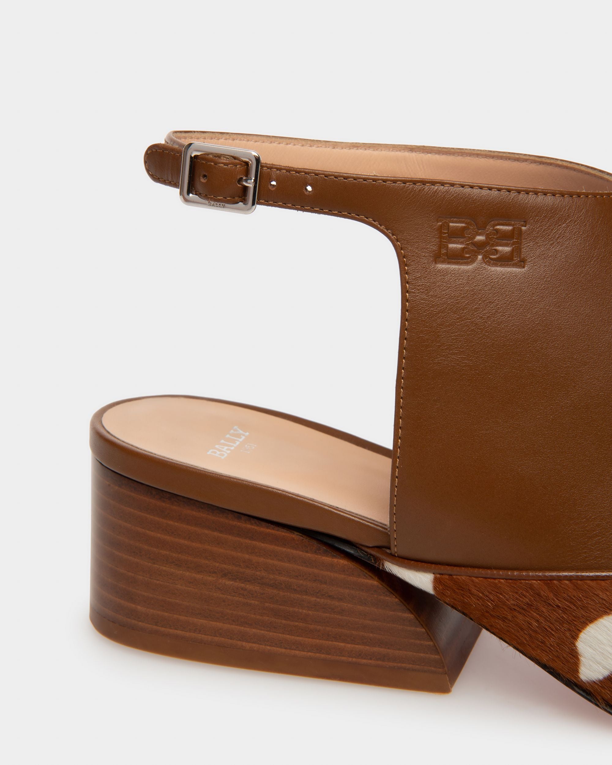 Girelle Escarpins En Cuir Blanc Et Marron - Femme - Bally - 05