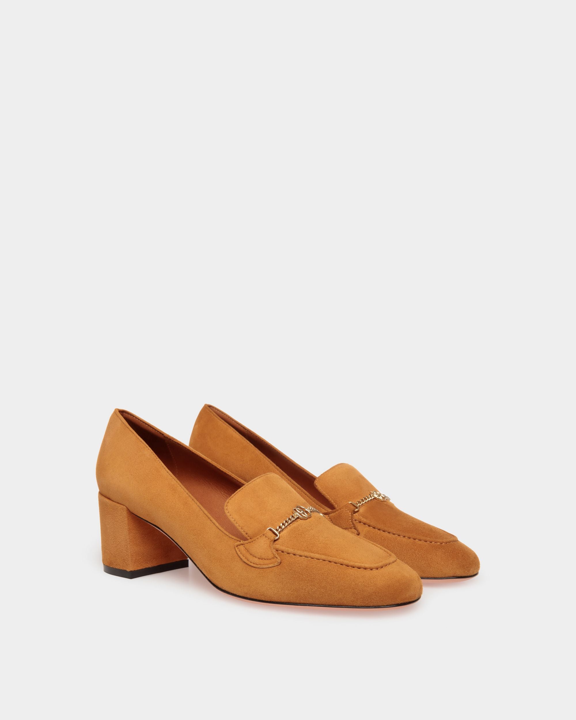 Daily-Emblem Pumps Aus Braunem Veloursleder - Damen - Bally - 02
