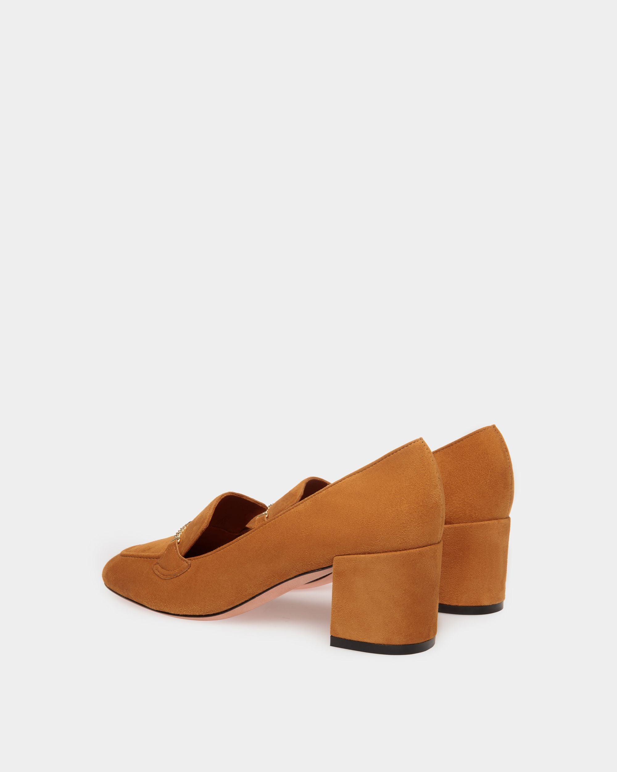 Daily Emblem Pump in Brown Suede - Women's - Bally - 03