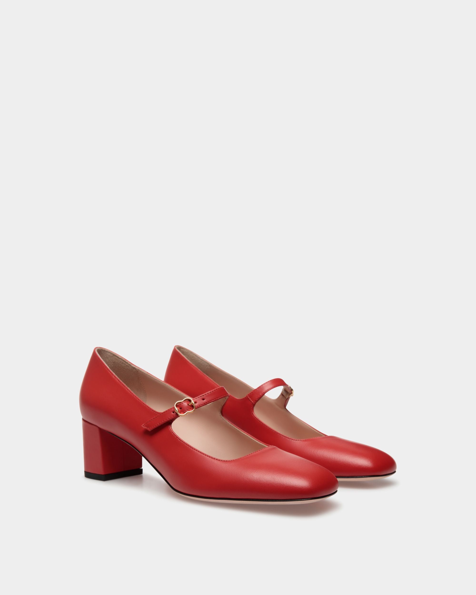 Ballyrina Mary-Jane Pump In Candy Red Leather - Women's - Bally - 03