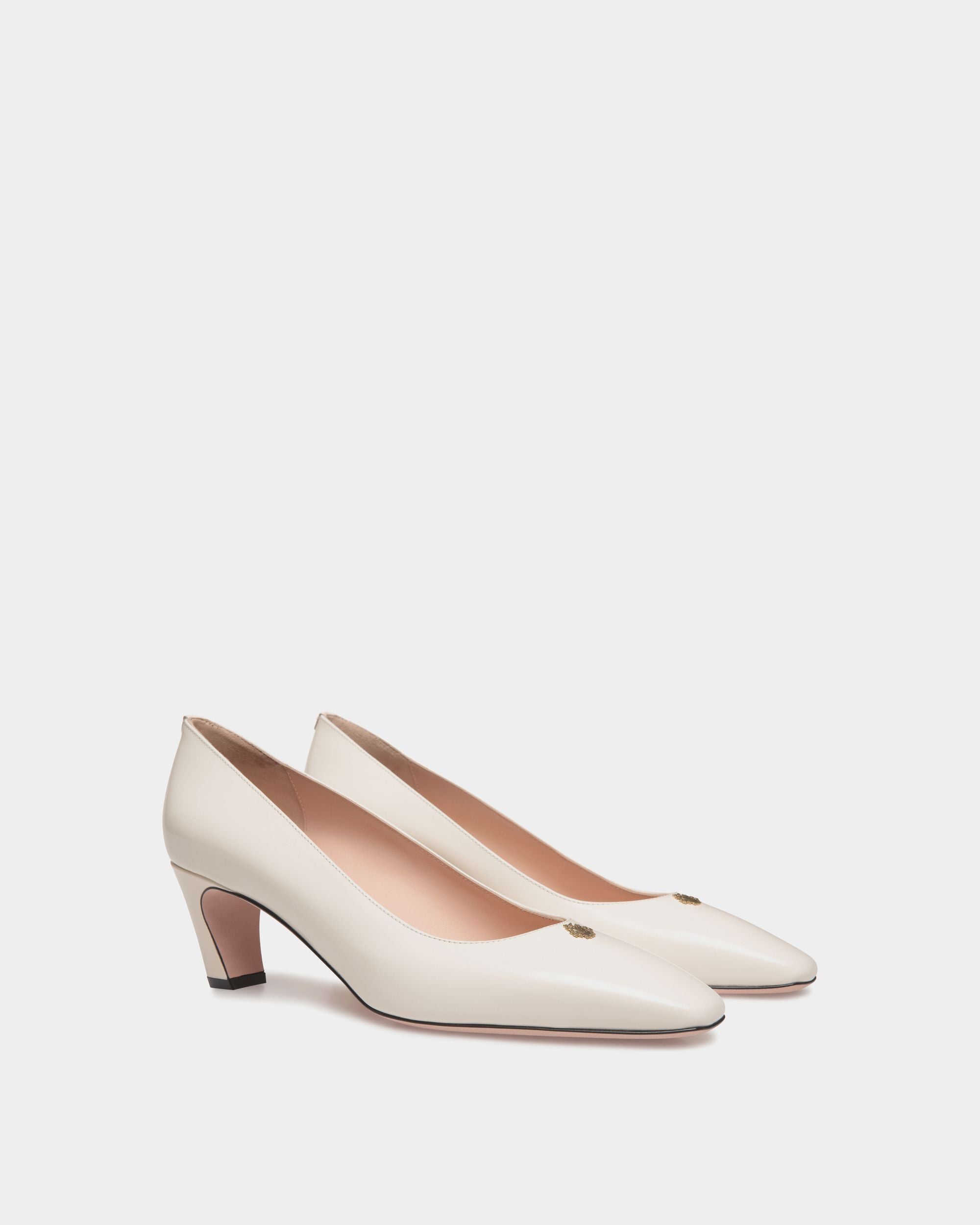 Sylt Pump in White Leather - Femme - Bally - 02