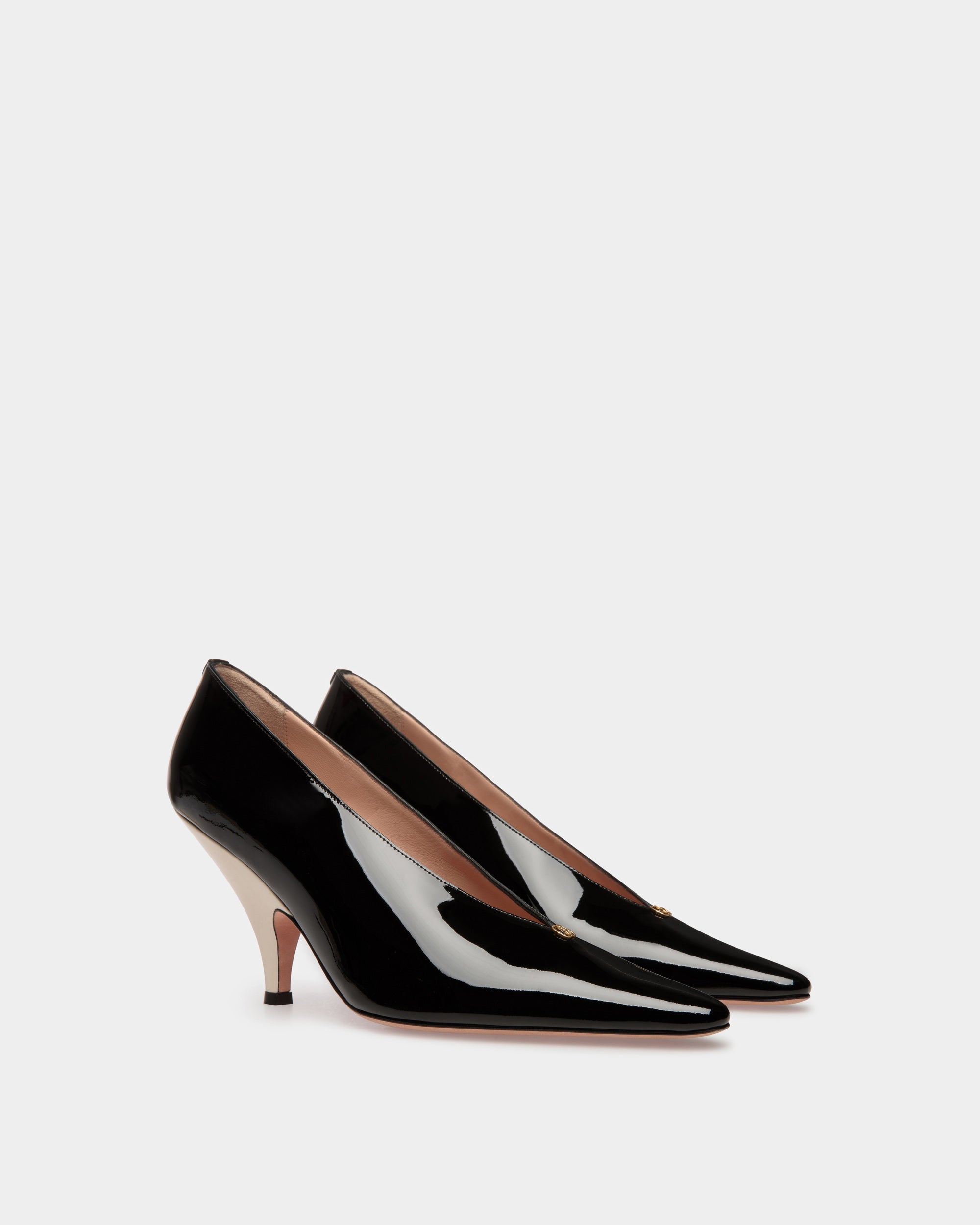 Katy Pumps Aus Leder in Schwarz und Elfenbein - Damen - Bally - 03