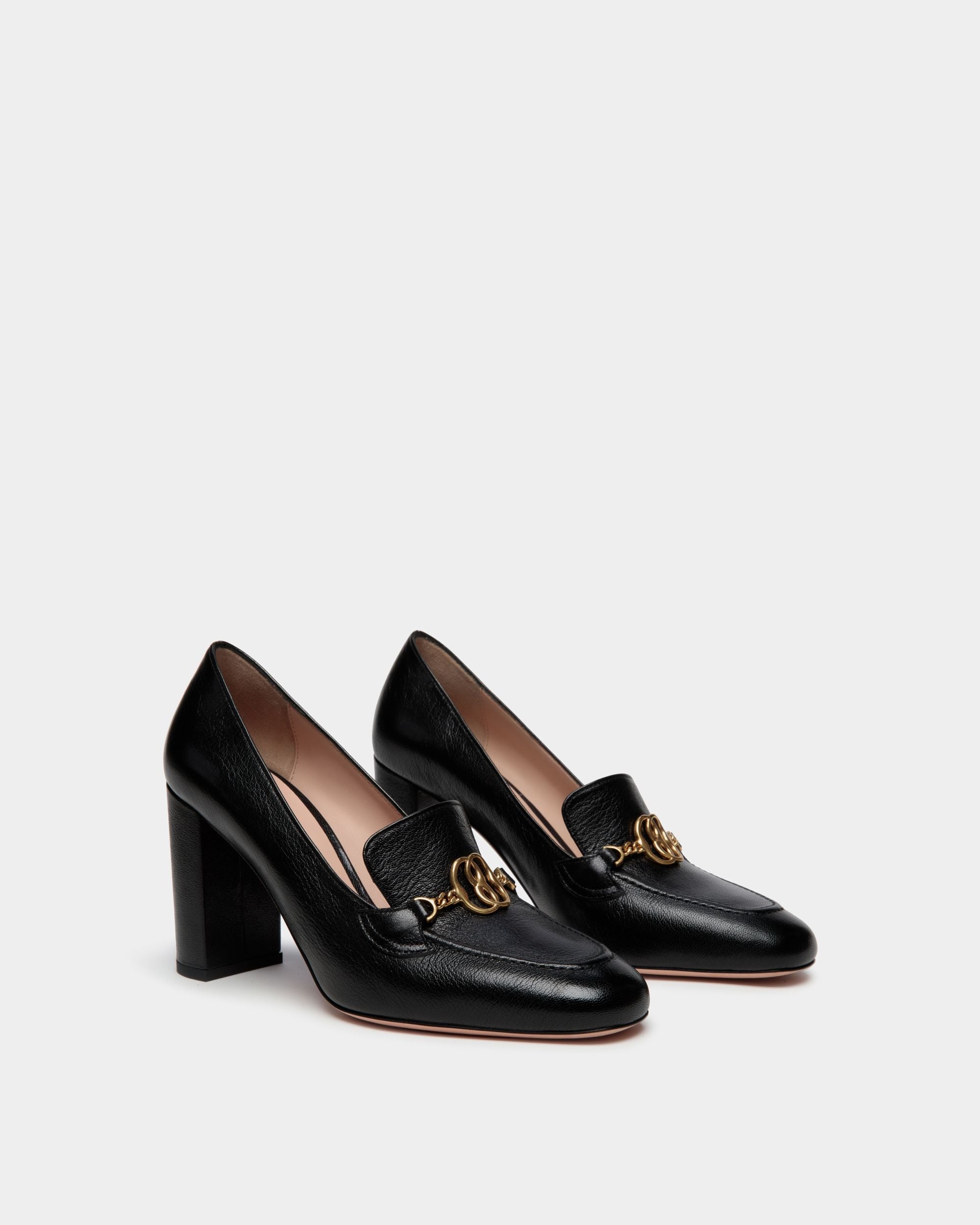 Daily Emblem Pump Aus Schwarzem Leder - Damen - Bally - 03