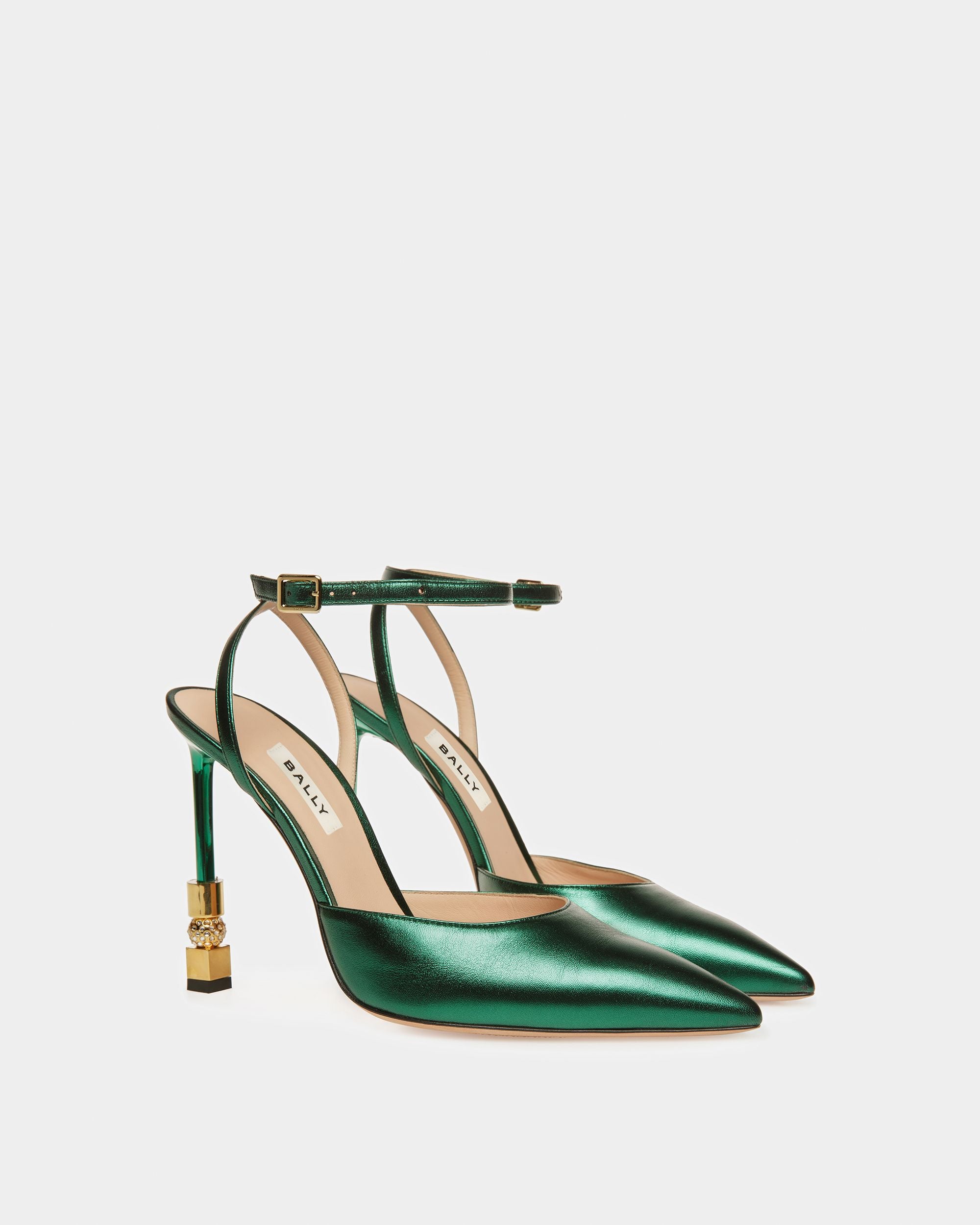Block Riemchenpumps Aus Metallic-Leder - Damen - Bally - 03