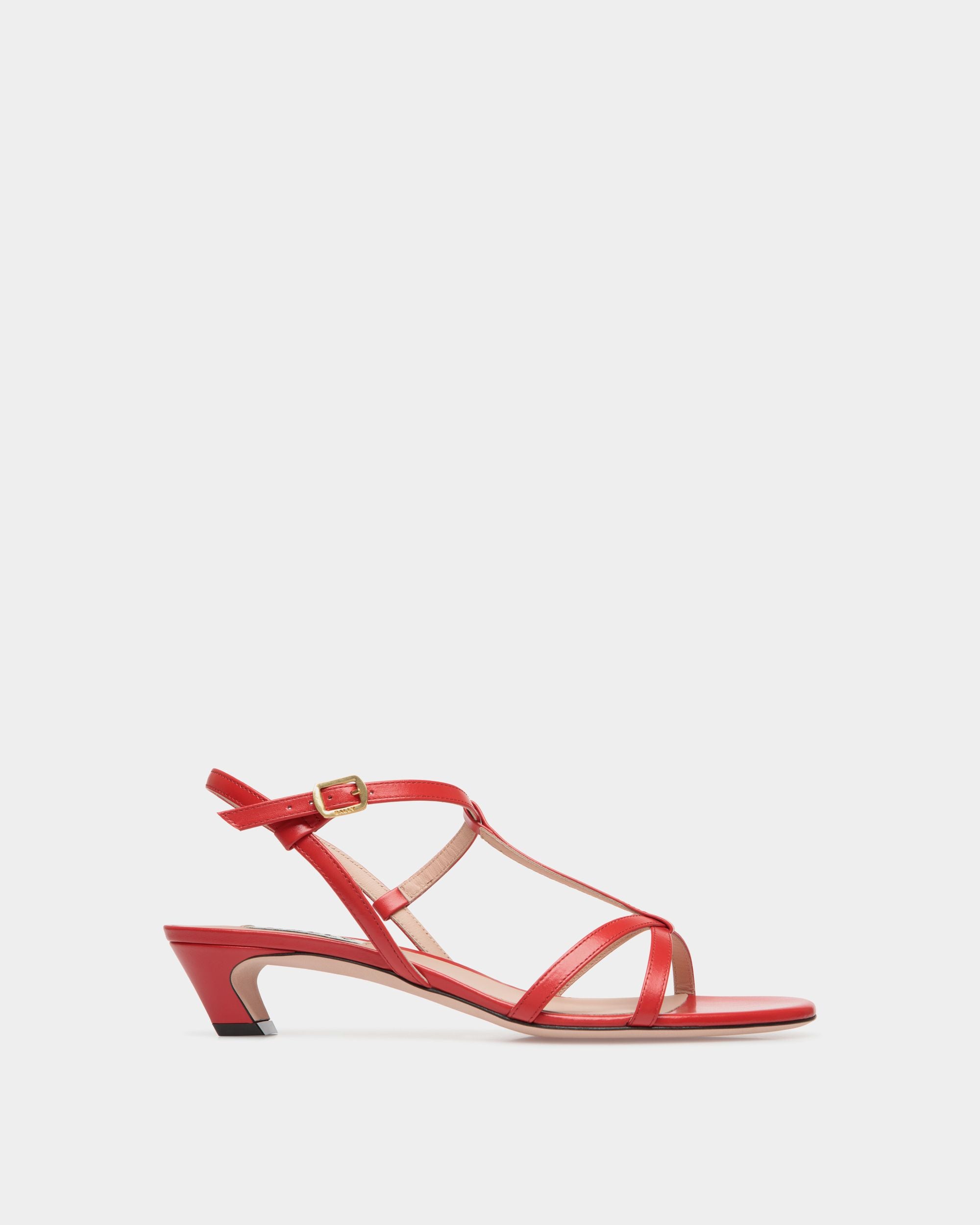 Sylt Sandal In Red Leather - Damen - Bally - 01